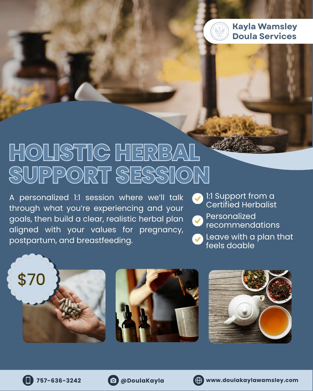 If you’ve been trying to “figure it out” on your own with herbs… and it’s starting to feel confusing or overwhelming, this is for you.
In your Holistic Herbal Support Session, we’ll walk through:
🌿 what you’re currently dealing with (pregnancy, postpartum, breastfeeding, cycle support, etc.)
🌿 what kind of support you actually want (simple + gentle vs more structured)
🌿 what you’ve already tried and what’s working (or not)
🌿 safe herbal options and how to use them with confidence
You’ll leave with a plan that feels doable, not overwhelming.
Book your session for $70 at www.doulakaylawamsley.com or Use the link in bio
#holistichealth #holisticwellness #herbalcoaching #herbalsupport #herbalist #plantmedicine #naturalwellness #rootcausehealing #womenswellness #hormonehealth #cyclehealth #fertilitysupport #pregnancysupport #postpartumhealth #breastfeedingsupport #postpartumrecovery #fourthtrimester #nervoussystemsupport #holisticpregnancy #holisticpostpartum #hamptonroadsva #chesapeakeva #suffolkva #smithfieldva #hamptonva #newportnewsva #virginiawellness #doula #birthworker
🤍