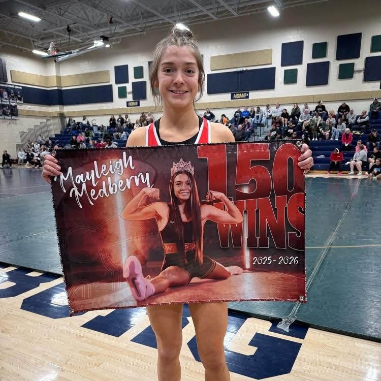 Another moment worthy of a milestone banner!
Congrats, Mayleigh, on 150 career wins, and I’m glad I could create this for you.