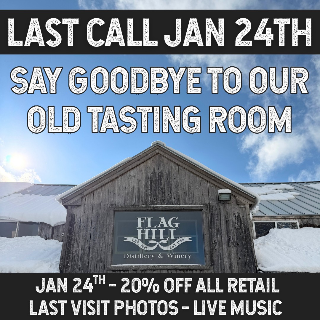 It is FINALLY happening. We are officially scheduled to shift all Tasting Room services over to our BRAND-NEW BUILDING! This does mean we will also be saying goodbye to our old tasting room where we have spent so much time and made so many memories with our wonderful guests and with our staff. In honor of that, we are celebrating a symbolic LAST CALL this upcoming Saturday, January 24th. There will be LIVE MUSIC from 1PM-3PM, we will have a photo taking station for you to create a final memory of your time here and for us to perhaps share in the future. We will be giving 20% discount on any retail items (bottles and apparel) to help save us the need to move them over next week. PLEASE NOTE this discount is 20% MAX and does not allow you to combine with other discounts, whether case discounts, wedding discounts, Case Crew etc. Starting January 29th, you can now come to the new building for tastings, bottles etc. We will be soft opening for about a week and you can see from our calendar of events we have a whole bunch of special things happening. Follow us for more details!