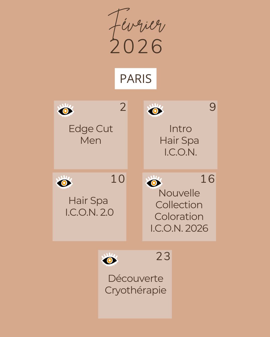 📅 Planning des formations – Février | Académie de Paris.
Découvrez le calendrier du mois et réservez votre prochaine session à l’académie !
#factoryeducation #formation #cheveux #iconacademy #planning