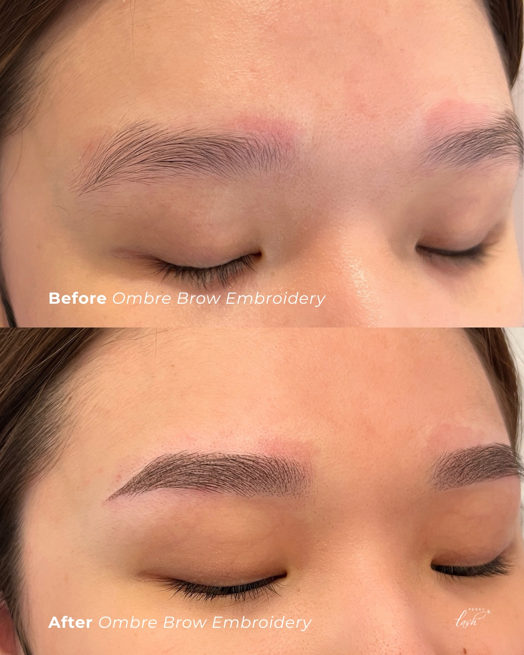 Before–after transformation of our lovely client ✨
We reshaped her brows with a softer, less-arched shape to create a gentler overall look. Finished with our Ombré Brows technique for naturally defined, well-balanced brows.
✨ CNY reminder: If you’re planning to get your brows done for Chinese New Year, now’s the best time! Brows need about 1–2 weeks to heal and soften for the most natural results 🧧
#perkylash #ombrebrows #browembroiderysg