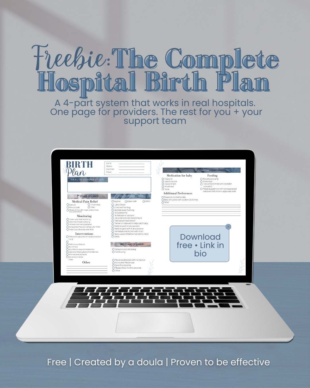 Want to know how to actually get your birth plan read in the hospital?
You make it easy.
Because most providers are not reading long birth plans.
They’re scanning. Fast.
So if your plan is too long or too detailed, it gets skimmed or ignored — even if your preferences are valid and important.
That’s why I created The FREE Complete Hospital Birth Plan.
It’s 4 parts total:
✅ 3 pages for YOU + your support team
✅ 1 page (front + back) for your provider
And the provider page is divided by stages of labor so they can focus on what matters in the moment.
So your partner can literally say,
“Here’s what we want for pushing,”
and show the exact section, without anyone having to sort through a whole page of unrelated preferences.
That’s how you advocate without chaos.
Link in bio.
#hospitalbirth #birthplan #birthplantemplate #birthplanfreebie #pregnancyplanning #pregnancyeducation #childbirtheducation #laborprep #birthprep #pregnancytips #thirdtrimester #pregnantmama #firsttimemom #newmom #birthsupport #doula #doulasupport #hamptonroadsva #virginiapregnancy #birtheducation