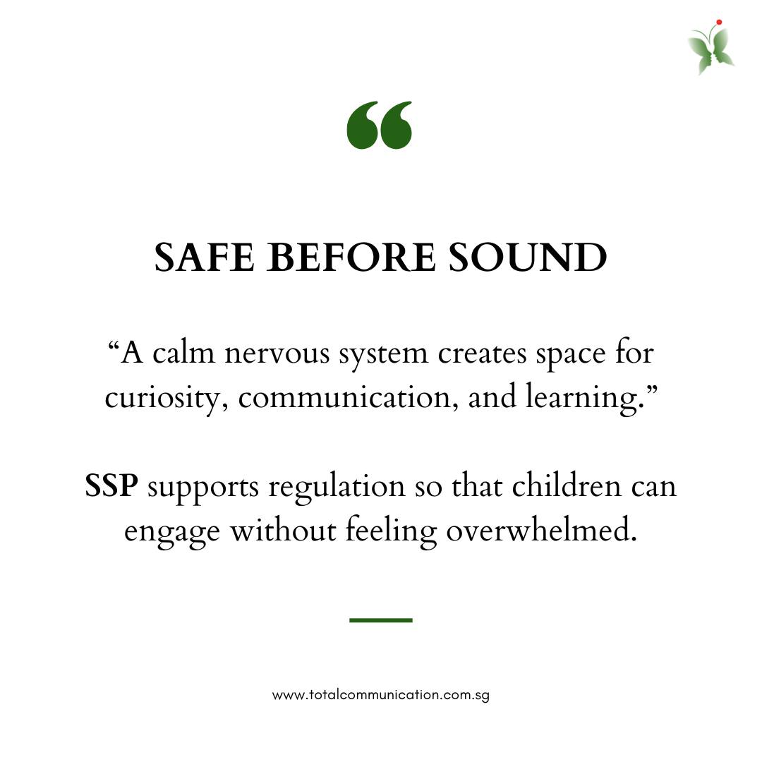 Safe before sound.
A calm nervous system creates space for curiosity,
communication, and learning.
The Safe and Sound Protocol (SSP) supports
regulation so children can engage, connect, and learn
without overwhelm.
Sometimes, the first step isnât pushing harder, itâs
helping the body feel safe.
đ +65 9115 8895
đ Read more:
https://www.totalcommunication.com.sg/post/ssp-when-
learning-feels-hard-it-might-not-be-a-learning-problem