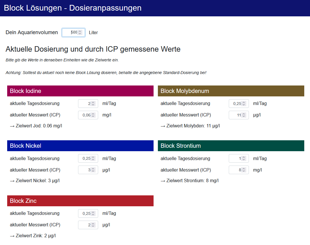 Der Dosierrechner für die tägliche Doserierung unserer Blocklösungen ist nun online und auf der Laborwebseite unter einem eigenen Menüpunkt zu finden: https://lab.tropic-marin.com/de/calculator-block-day
Weitere Rechner werden folgen.
______________________________
The dosage calculator for the daily dosage of our block solutions is now online and can be found on the laboratory website under a separate menu item: https://lab.tropic-marin.com/de/calculator-block-day
Further calculators will follow.
____________________________
#tropicmarintanks #tropicmarin #tropic_marin #aquaunited #icp #dosing #calculator
#eatsleepreef #allmymoneygoestocoral #reefporn #coralporn #reefaholics #aquarium #saltwateraquarium #nanoreef #reeftanks #euroreefers #reef2reef #reefers4reefers #vitaminsea #seafari #scireef
@tropicmarinusa @tropic_marinarg @tropicmarinbr @tropicmarinperu @aquarium_planet_cr @aqua.united.gmbh