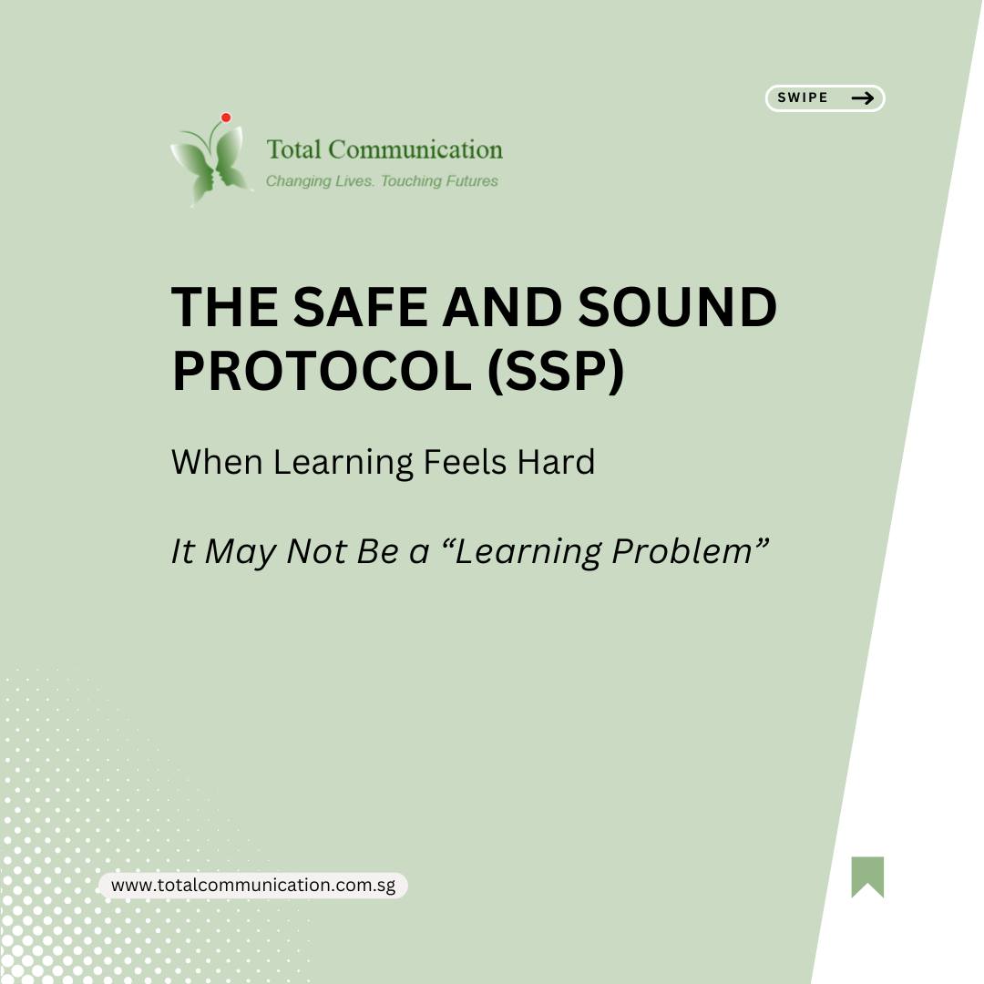 Meltdowns. Shutdowns. Constant alert mode.
Itâs not âbehaviour.â
Itâs a nervous system asking for safety.
Before a child can focus, listen, or connect their body needs to feel safe first.
This carousel breaks down how Safe and Sound Protocol (SSP) works.
Gently.
Individually.
Never forced.
đ Swipe to understand.
đ Stay to see what safety really looks like.
đŹ Connect with us on +65 9115 8895
#SSP #safeandsoundprotocol #singapore #speechtherapy #DevelopmentalTherapy #TherapySupport #WholeChildApproach #Totalcommunication