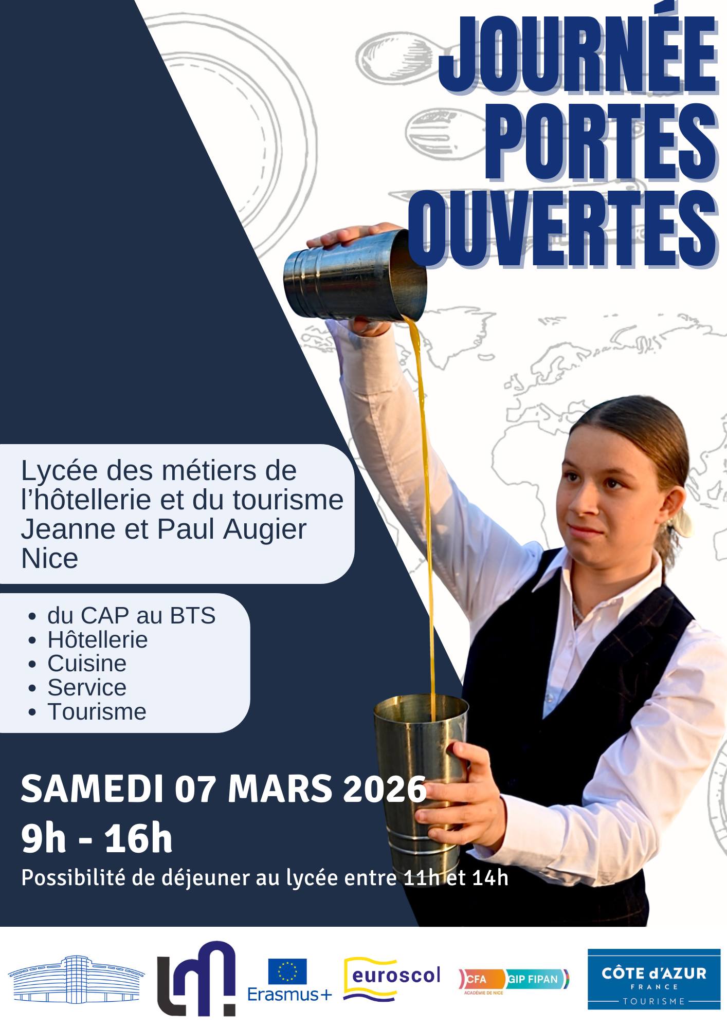 👋 Portes Ouvertes @ Lycée Jeanne et Paul Augier !
Envie de rejoindre l'école de l'excellence à Nice ? 🌟 Venez nous rencontrer, visiter l'école et poser toutes vos questions !
📍 C'est quand ? Le 7 mars de 9h à 16h
On vous attend nombreux !