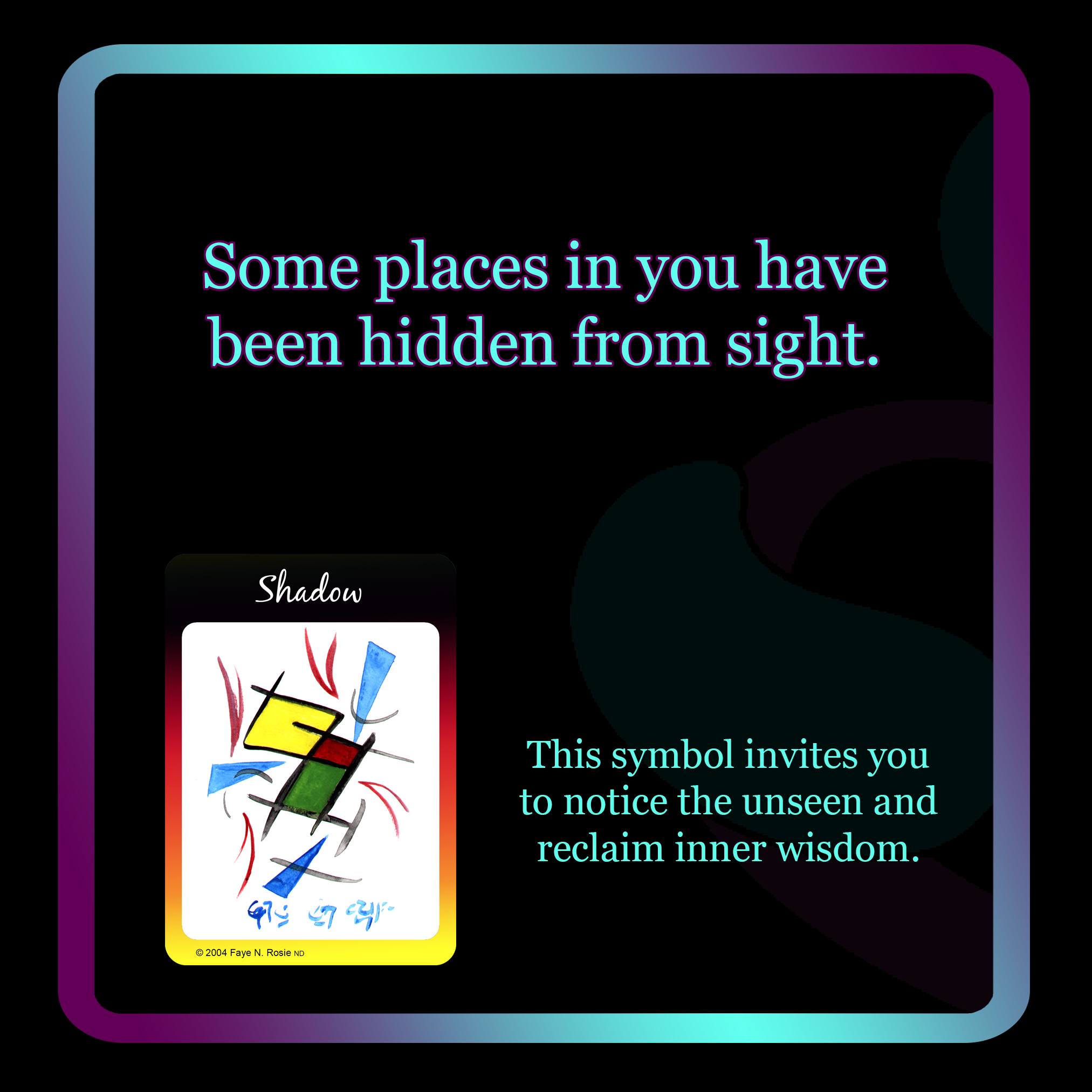 What we avoid carries energy that shapes how we move, feel, and respond. Past patterns, unspoken emotions, or suppressed impulses may quietly influence the body and subtle field. 𝐒𝐡𝐚𝐝𝐨𝐰 invites you to notice these spaces, witness them without judgment, and allow insight and clarity to surface naturally.
Bring the energy of 𝐒𝐡𝐚𝐝𝐨𝐰 into your body and subtle field. Sense where tension, resistance, or holding lingers. Allow awareness, presence, and flow to emerge. Let the symbol guide the natural movement of energy through these spaces.
#HeartHealingSymbols #Shadow #Oracle #OracleCards #EnergyHealingTools #SubtleEnergy #FrequencyMedicine #HolisticHealing #Alignment #EnergyProtection #Clarity #SacredSymbols #HealingFromWithin