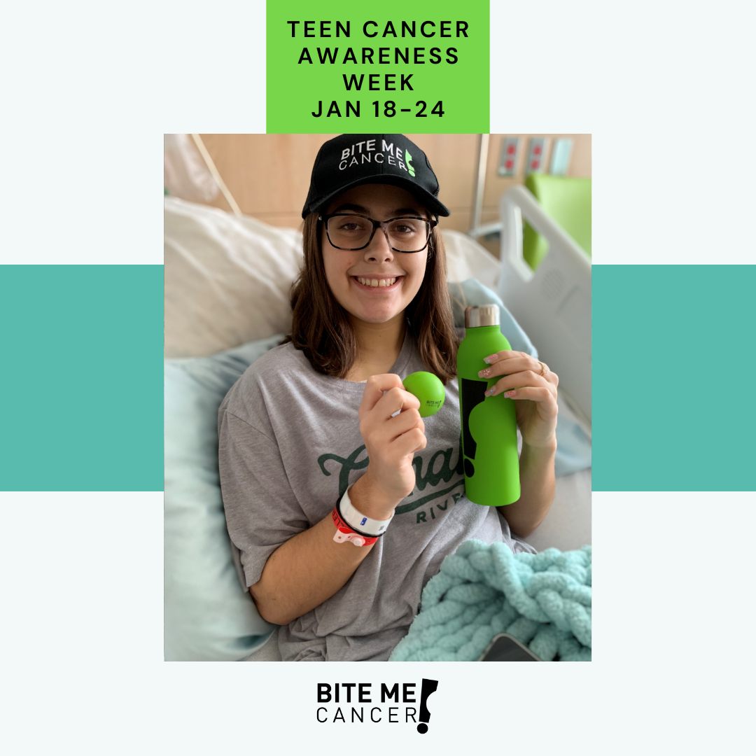 This smile says it all! We love to receive photos from the teens with cancer who receive our Teen Support Bags! 💚💚