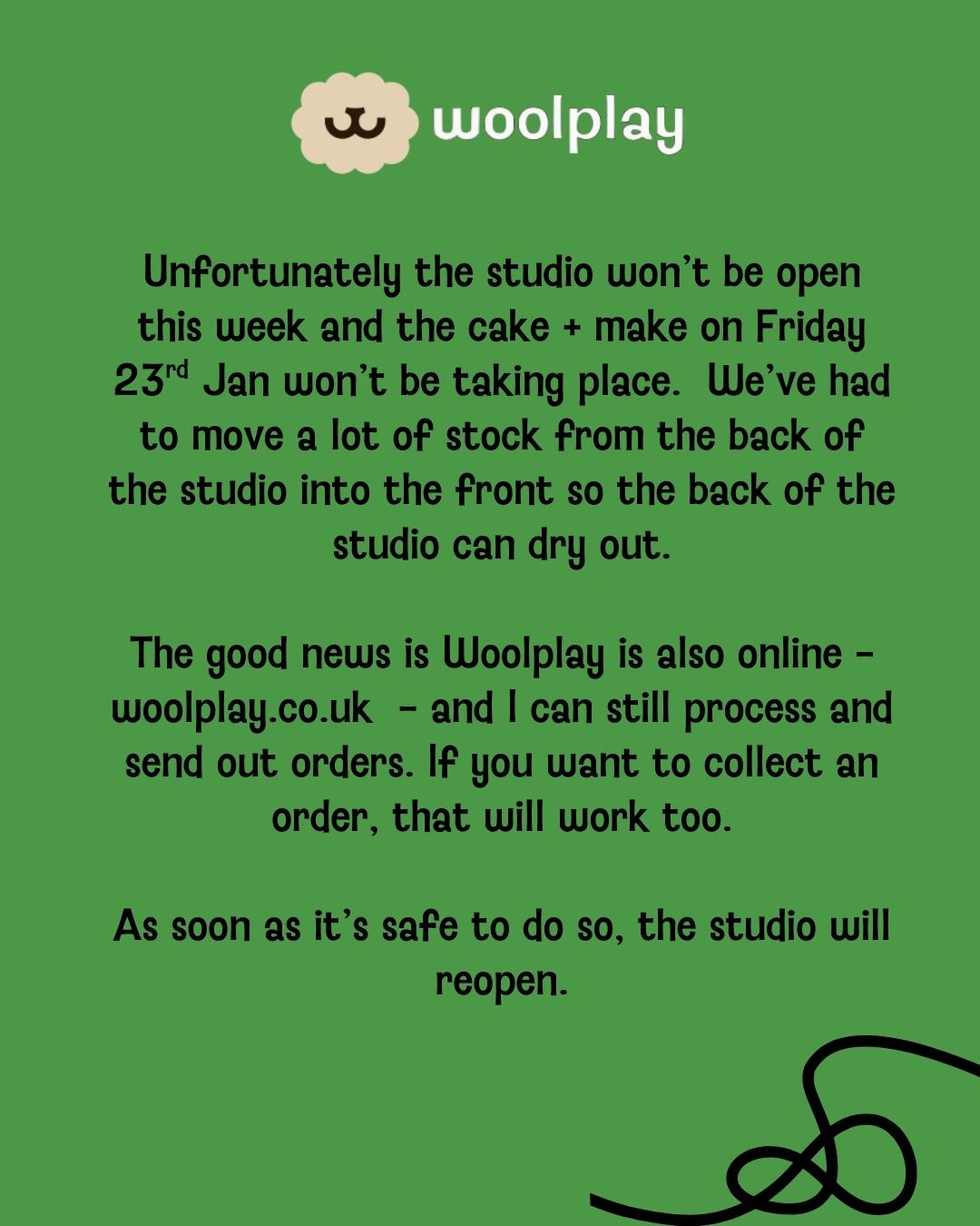 I'm gutted about this as I was so looking forward to opening the studio tomorrow and hosting cake + make on Friday. We've got a commercial dehumidifier running but apparently it can take a few weeks to get really dry. I had so many weaving and dyeing plans which now need to go on hold until then. Fortunately one job I can get on with is skirting the remaining poll Dorset and Ryeland fleeces from last year and get them off to the spinning mills.
#supportinglocalbusiness #toughtimes