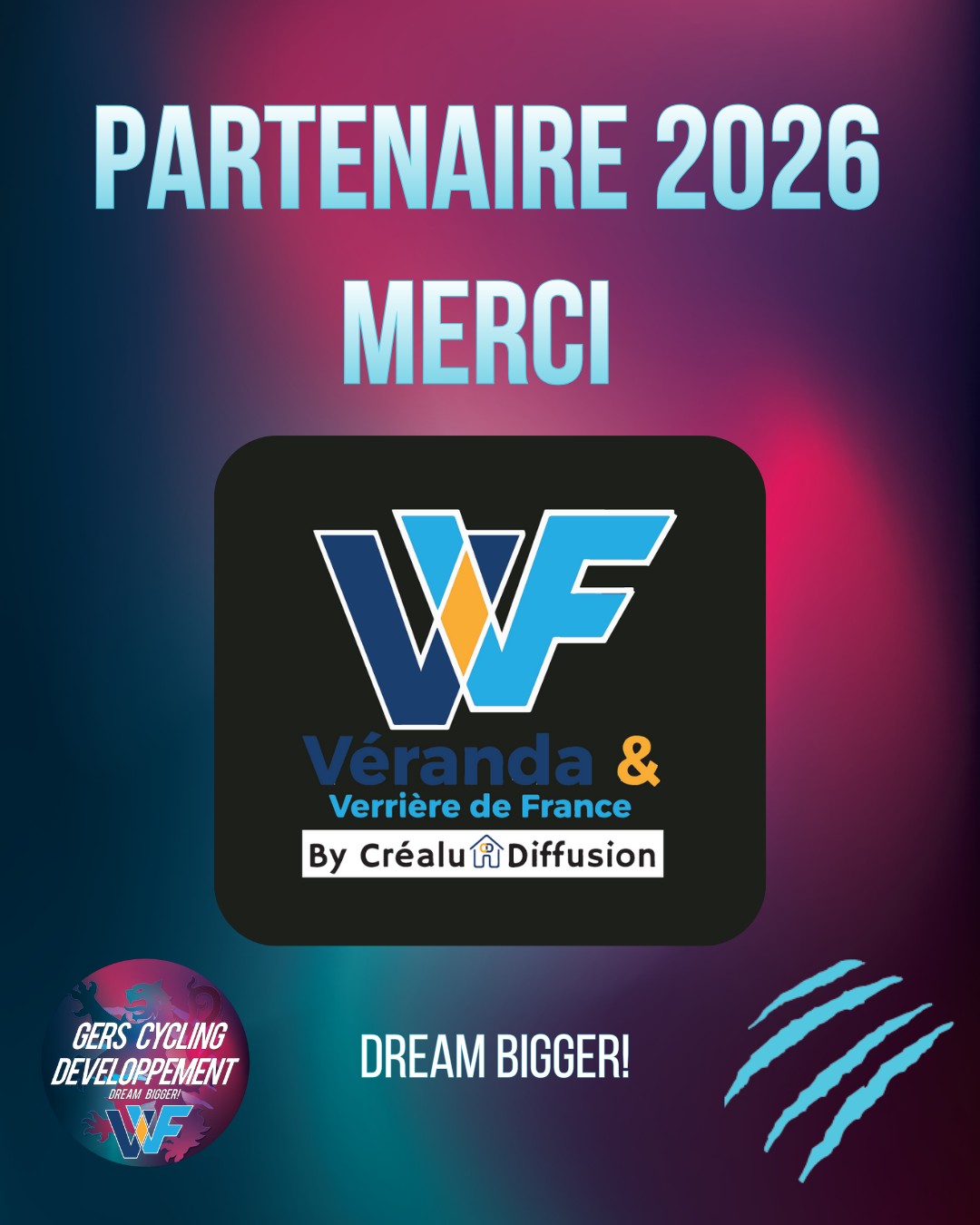 🔹 Partenaire majeur du Gers Cycling Développement 🔹
Chez Véranda et Verrière de France, le mot engagement a un vrai sens.
Entreprise familiale spécialisée dans la fabrication sur mesure en aluminium (vérandas, pergolas, carports, extensions de maison, menuiseries), elle accompagne chaque projet de A à Z avec rigueur, précision et exigence.
Véranda Verrière de France, c’est aussi un partenaire fort du cyclisme (la Ronde de l’Isard, La Route d’Occitanie)
Un engagement durable au plus haut niveau, au service de la performance, du territoire et de la transmission.
Implantée à Pujaudran (Gers), à proximité de Colomiers et Toulouse, l’entreprise partage avec le GCD des valeurs communes : professionnalisme, esprit d’équipe, exigence et vision long terme.
🤝 Fiers de compter Véranda Verrière de France by @crealudiffusion parmi nos partenaires majeurs.
Rêvons plus grand, ensemble 🚴♂️✨