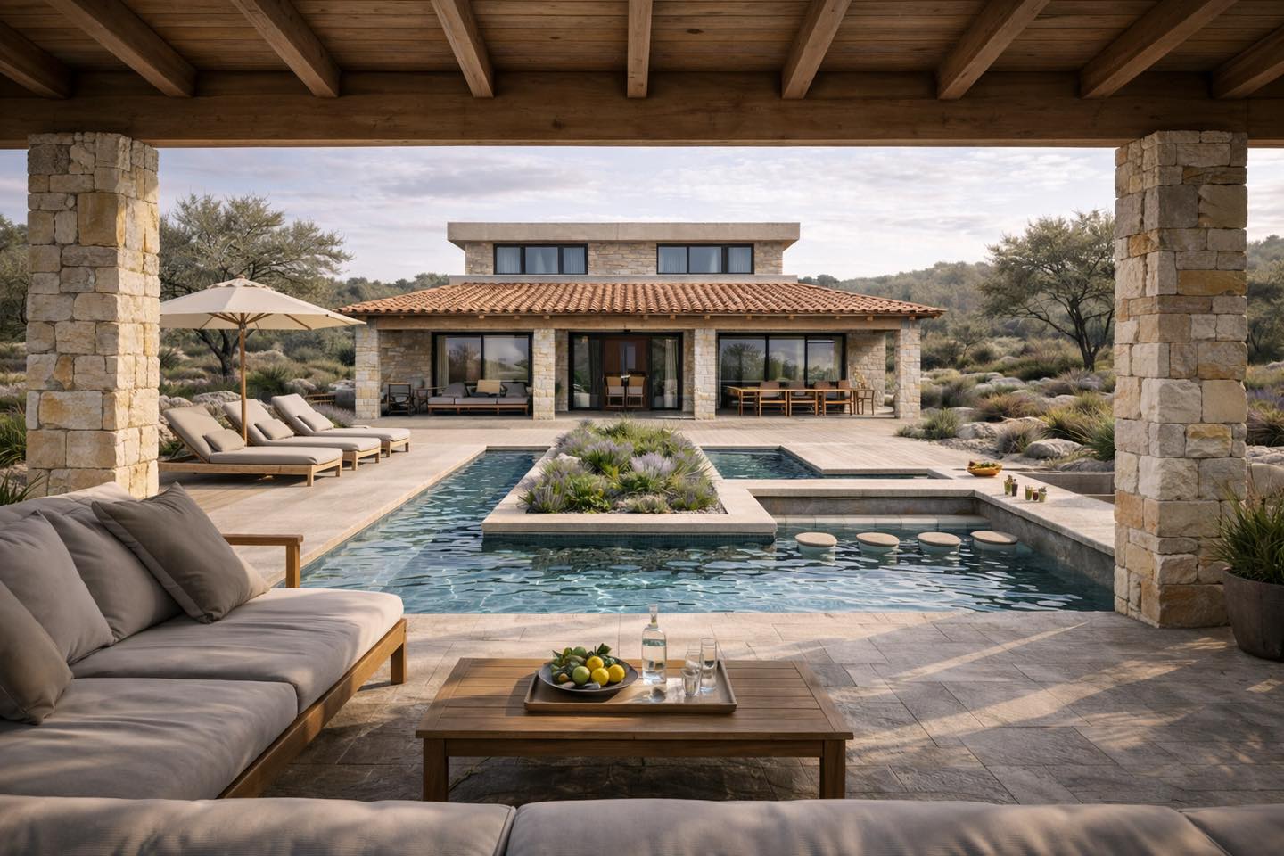 Au cœur de la nature provençale, cette maison de caractère conjugue architecture contemporaine et matérialité minérale. 🏠
Développant 200 m² au rez-de-chaussée et 80 m² à l’étage, le projet s’appuie sur un dialogue subtil entre pierre naturelle et béton, offrant des volumes généreux ouverts sur le paysage.
💦 La piscine avec bar intégré, l’espace bien-être et le pool house prolongent l’habitat vers l’extérieur, dans une continuité fluide entre architecture et art de vivre.
Un lieu pensé pour le confort, la convivialité et la sérénité, en parfaite harmonie avec son environnement. 🌳
#architecture #architecturecontemporary #pools #provence #sud