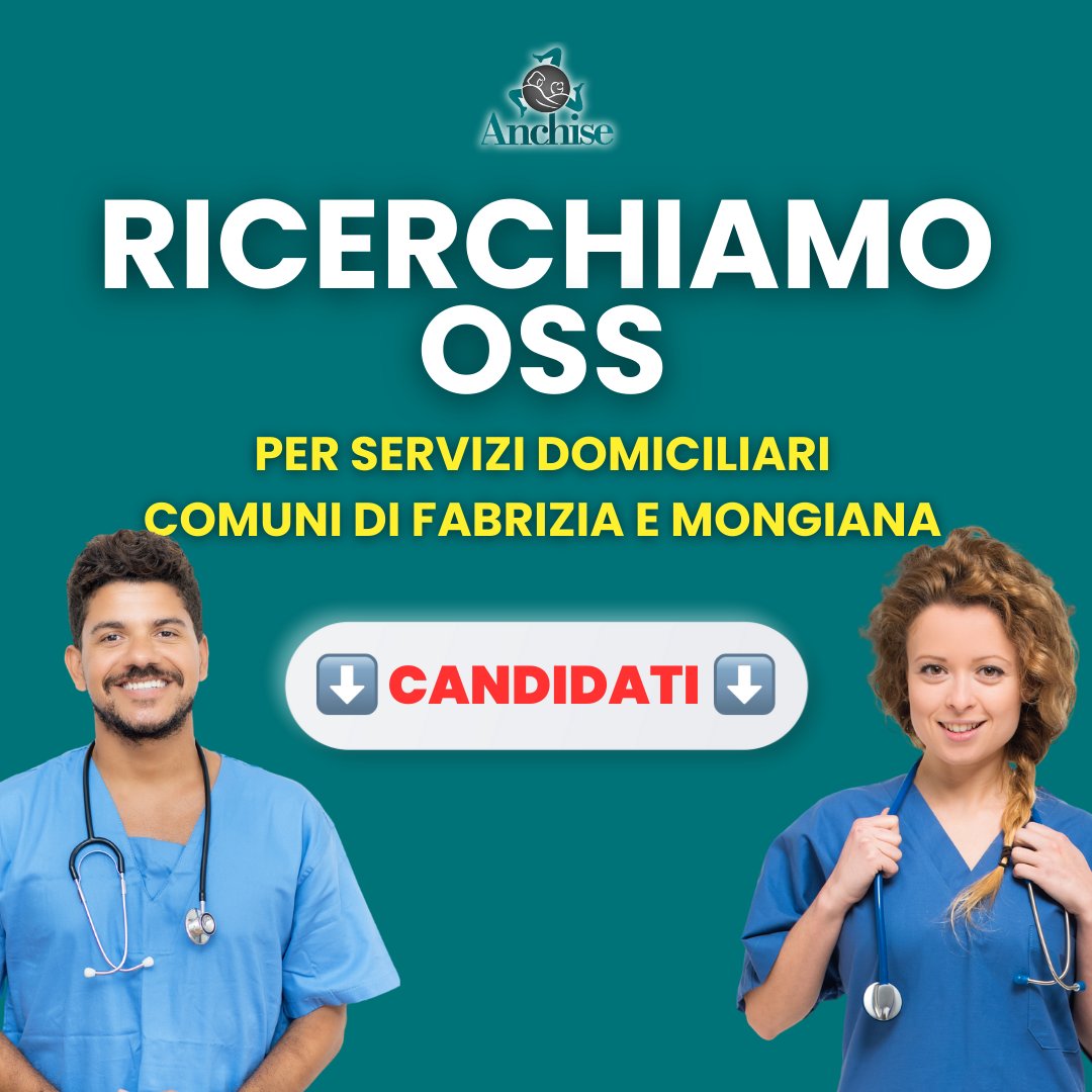 Cerchiamo OSS per servizi domiciliari
nei comuni di Fabrizia e Mongiana
Se sei un Operatore Socio Sanitario
e vuoi lavorare vicino casa
questa è la tua occasione
𝐂𝐚𝐧𝐝𝐢𝐝𝐚𝐭𝐢 𝐨𝐫𝐚