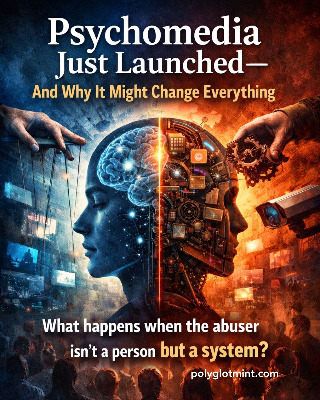 What happens when the abuser isn’t a person but a system?
Psychomedia just launched — a new field studying how media programs the nervous system through repetition, symbols, and narrative.
Start here: polyglotmint.com/post/psychomedia
#Psychomedia #PolyglotMint #MediaPsychology
