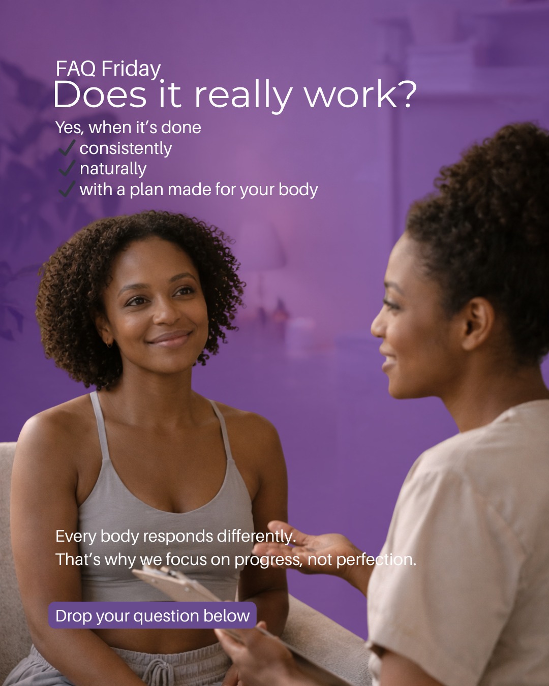 We get this question all the time — and it’s a valid one 💭
The truth?
Results aren’t one-size-fits-all.
That’s why we focus on education, consistency, and personalized plans, not quick fixes. Some clients notice changes quickly, others see gradual progress — and both are normal.
FAQ Friday is your safe space to ask.
No pressure. No judgment. Just real answers.
💬 Comment your question below
📩 Or DM FAQ for a private reply
📍 Tucker, GA
#RobsieBodyBoutique
#FAQFriday
#TuckerGA #TuckerGeorgia
#AtlantaBodyContouring
#NonInvasiveTreatments
#WellnessEducation
#BodyConfidenceJourney
#InformedSelfCare