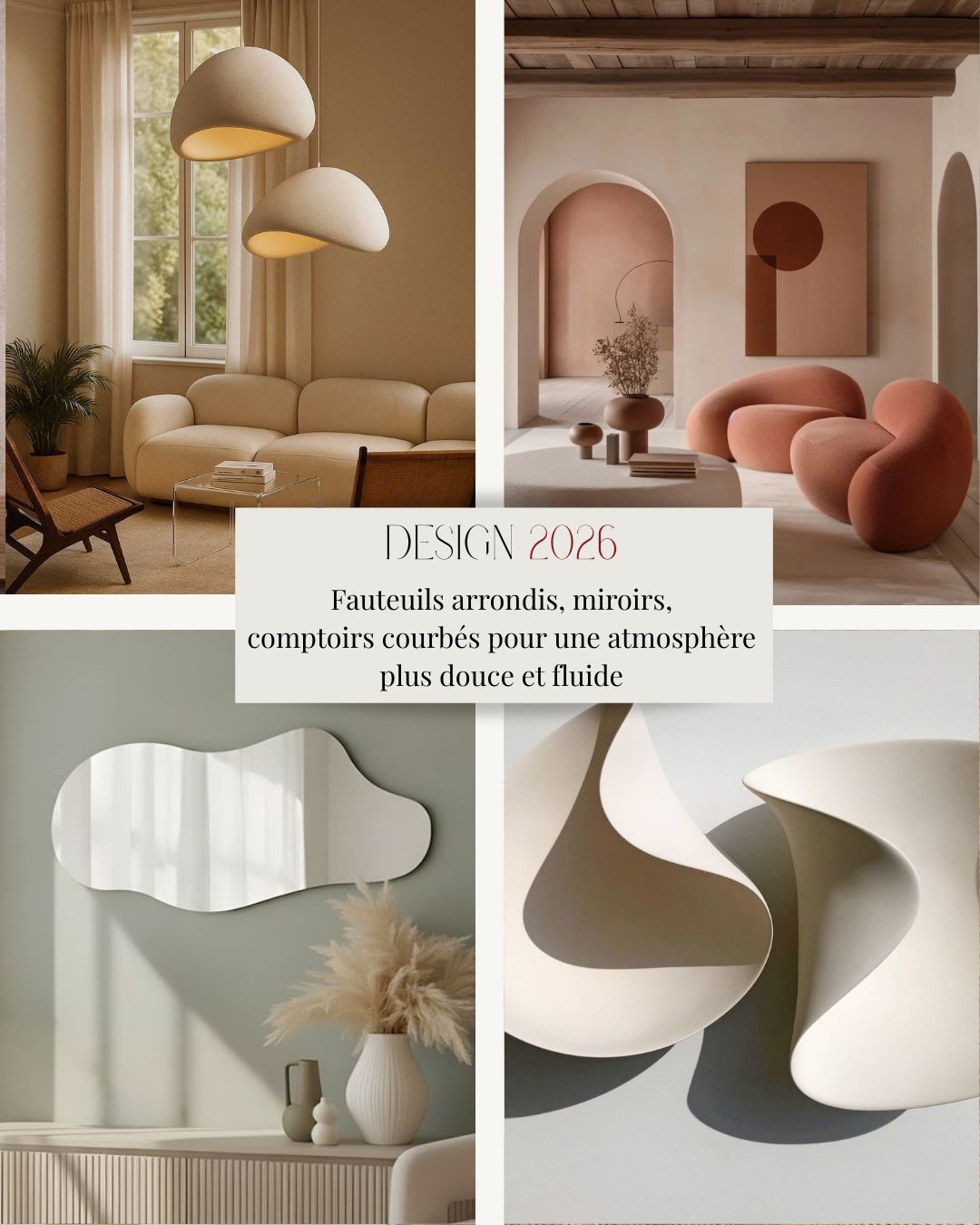 . Le style d'intérieur 2026 .
Les tendances s'éloignent du minimalisme froid et des styles sans âme. Les espaces deviennent plus personnels et plus colorés.
2026 mise sur des intérieurs chaleureux, texturés, organiques et personnalisés, avec des :
- tons terreux et marron
- matériaux naturels & du handmade
- formes organiques et lignes douces
- mélanges de styles & touches personnelles
- plantes d'intérieur pour favoriser calme et bien-être
Vous en pensez quoi ?
Quelles matières ou couleurs vous parlent le plus ? ✨
Il s'agit s'un post pour vous présenter les nouvelles tendances de cette année. Le but n'est pas de suivre toutes ces tendances à la lettre mais simplement de s'en inspirer, de découvrir ce qui vous plaît et vous parle.
L’essentiel est de créer un intérieur qui vous ressemble. 😊
#interiordesign #interiordesigner #architectedinterieur #decoration #tendances2026 #home #homestyle #bienetre #couleurs #colors #naturels #aménagementdinterieur #maisonetobjet2016 #maisonetobjetparis