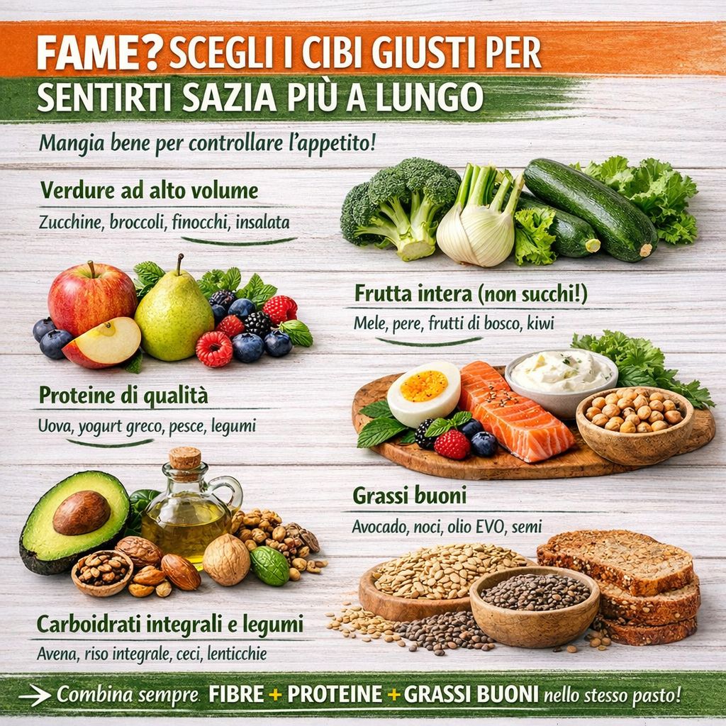 🥗 FAME? SCEGLI I CIBI GIUSTI PER SENTIRTI SAZIA PIÙ A LUNGO
La sazietà non dipende da “mangiare tanto”, ma da mangiare bene 💚
Una dieta equilibrata include cibi ricchi di fibre, acqua, proteine e grassi buoni, fondamentali per controllare l’appetito e nutrire il corpo.
👉 Ecco i migliori alleati della sazietà:
🥦 Verdure ad alto volume
Ricche di acqua e fibre → riempiono lo stomaco con poche calorie
✔️ zucchine, broccoli, cavolfiore, finocchi, insalata, cetrioli
🍎 Frutta intera (non succhi!)
Fibre + acqua + micronutrienti
✔️ mele, pere, frutti di bosco, arancia, kiwi
🥚 Proteine di qualità
Rallentano la digestione e riducono la fame nervosa
✔️ uova, yogurt greco, pesce, legumi, tofu, carne magra
🥑 Grassi buoni
Essenziali per ormoni e sazietà
✔️ olio extravergine d’oliva, avocado, frutta secca, semi
🌾 Carboidrati integrali e legumi
Fibre + energia stabile
✔️ avena, riso integrale, quinoa, ceci, lenticchie
💡 Il segreto?
👉 Combina sempre fibre + proteine + grassi buoni nello stesso pasto per sentirti soddisfatta più a lungo e mantenere stabile la glicemia.
📌 Mangiare in modo equilibrato non significa rinunciare, ma nutrirsi meglio.
❤️ Condividilo con chi è sempre affamato
#alimentazionesana #benessere #educazionenutrizionale #dietaequilibrata #fibre #proteine #benessere #nutrizioneconsapevole