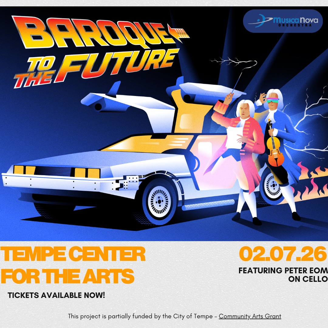 Baroque boldly contemporary! Join us as cellist Peter Eom brings new life to Sollima's electrifying L.B. Files, plus stunning works by Auerbach, Perkinson, and Grieg. You can't miss it this February 7th at Tempe Center for the Arts!
Get your tickets: musicanovaaz.org
#phoenix #greaterphoenix #PhoenixArts #LiveMusic #contemporary #contemporarymusic #contemporaryart #cellist #baroque