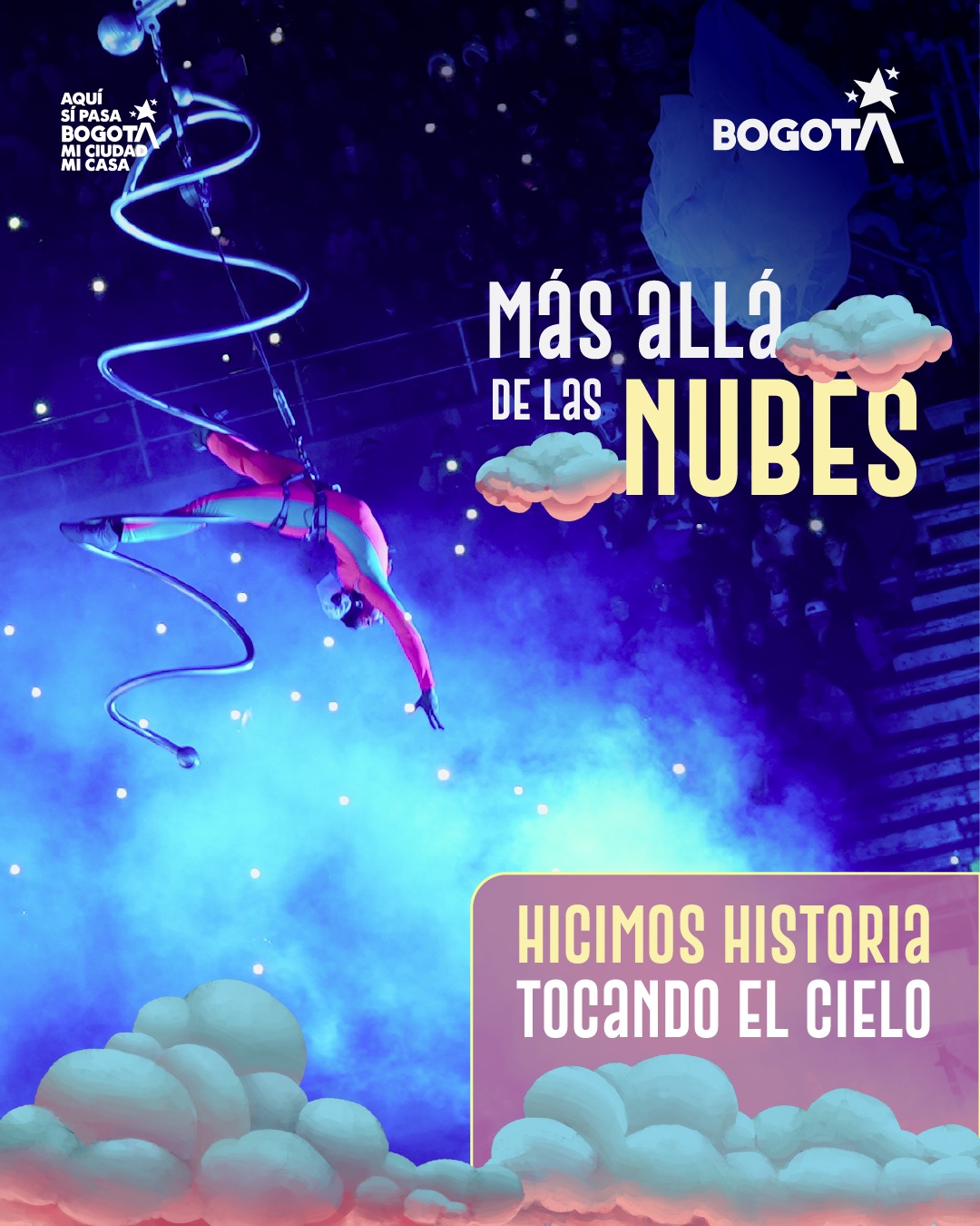 Empezamos el año con el corazón lleno de orgullo. Diciembre nos demostró que Bogotá es una ciudad capaz de soñar en grande. 🏙️
Lograr que 131.967 personas vibraran en la Plaza La Santamaría no fue casualidad; fue el resultado de 80 artistas dejando el alma en el escenario y de un público maravilloso que creyó en la magia. 🤸♀️✨
La temporada terminó, pero el mensaje de respeto, amor y tolerancia se queda vivo en cada uno de ustedes para este 2026.
¡Gracias por soñar con nosotros! ☁️🙌
@CulturaenBta @alcaldialocalsantafe @alcaldiadelacandelaria @idrdbogota @alcaldiabogota
#NavidadEsCultura2025 #BogotaSoñada #MasAllaDeLasNubes
Una producción de Al Alba Producciones en alianza con La Gata Cirko. @alalbaproducciones @lagatacirko
Producción general: Al Alba producciones @alalbaproducciones
Director artistico: Felipe Ortiz @felipe.moves
Dramaturgia: Johan Velandia @johanve_land
Realización de video y fotos: @colibri.film
Marketing digital: Bibiana Castillo @soybibicastillor