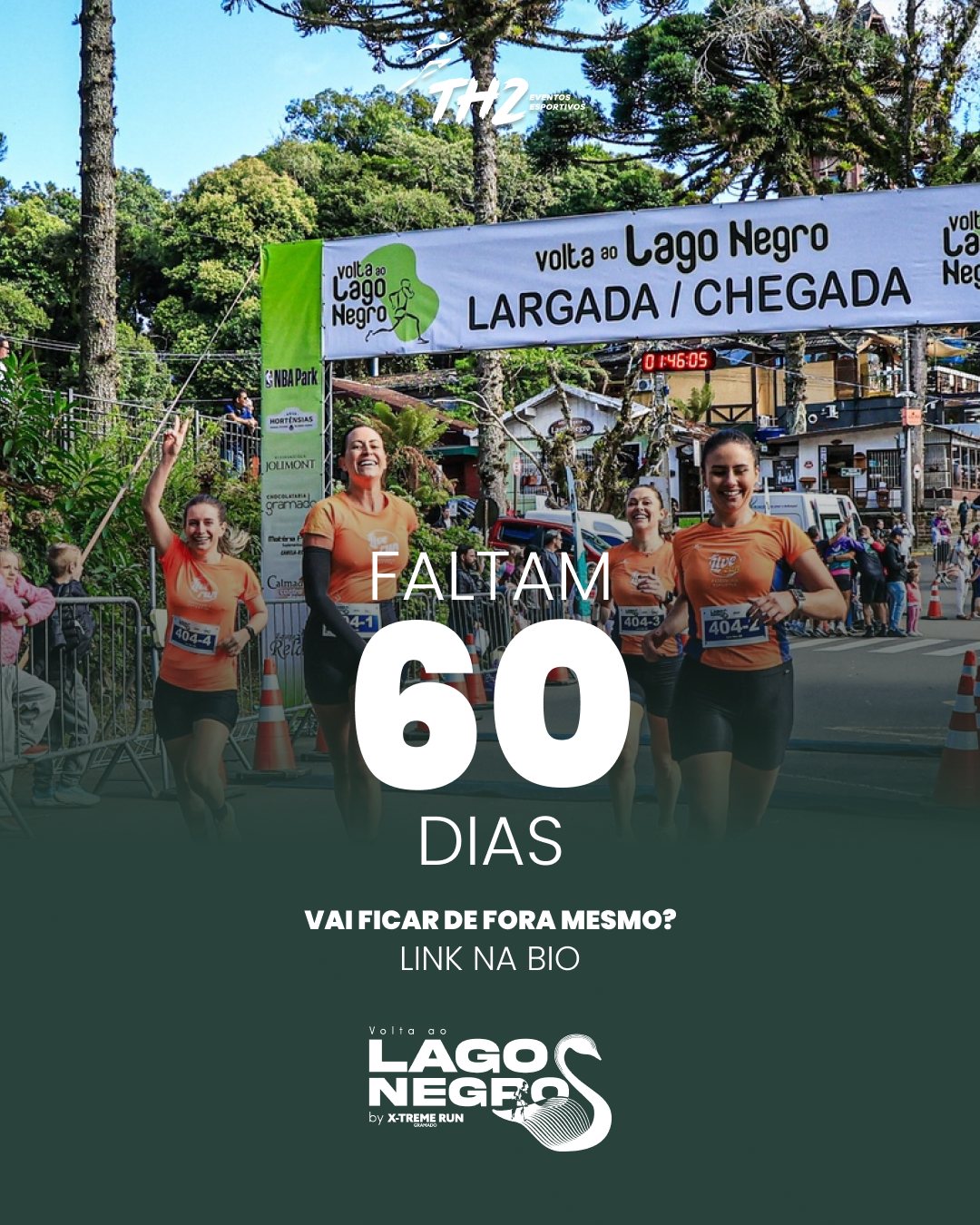 Ainda dá tempo de viver as emoções da Volta ao Lago Negro 2026 e sentir as melhores sensações que só quem já correu em volta do lago pode descrever!
Bora?
🦢Volta ao Lago Negro
📆22 março 2026
🏃♀️🏃20K em dupla, quarteto, quarteto master ou sexteto
🏃♀️15K solo
👶Corrida KIDS
📍Lago Negro | Gramado - RS
Inscrições abertas, link na BIO.
#VoltaaoLagoNegro #Corrida #LagoNegroGramado #CorridadeRua #EuSouXtreme #XTremeGramado #Gramado