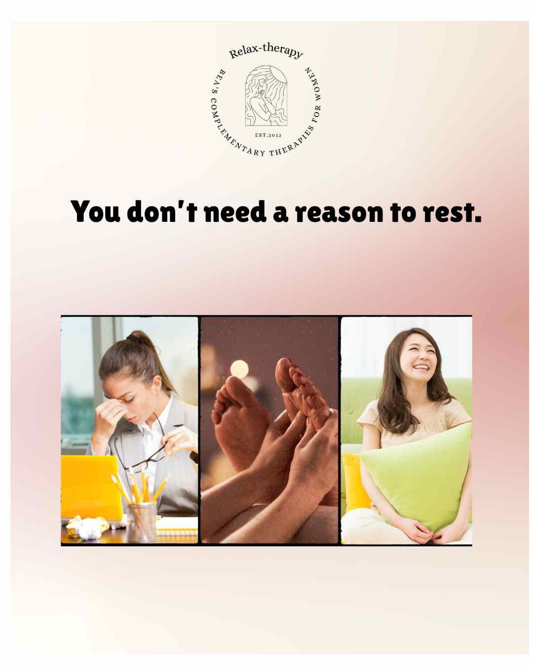 If you’ve been strong for a long time, your body may already be tired — even if you’ve learned to ignore it.
The Blissful duo treatments are designed to counter constant rushing and pressure, allowing your system to settle naturally.
Book when your body says yes - limited availability.
Listening sooner often means needing less later.
#massage #reflexology #pregnancy #relax #purley