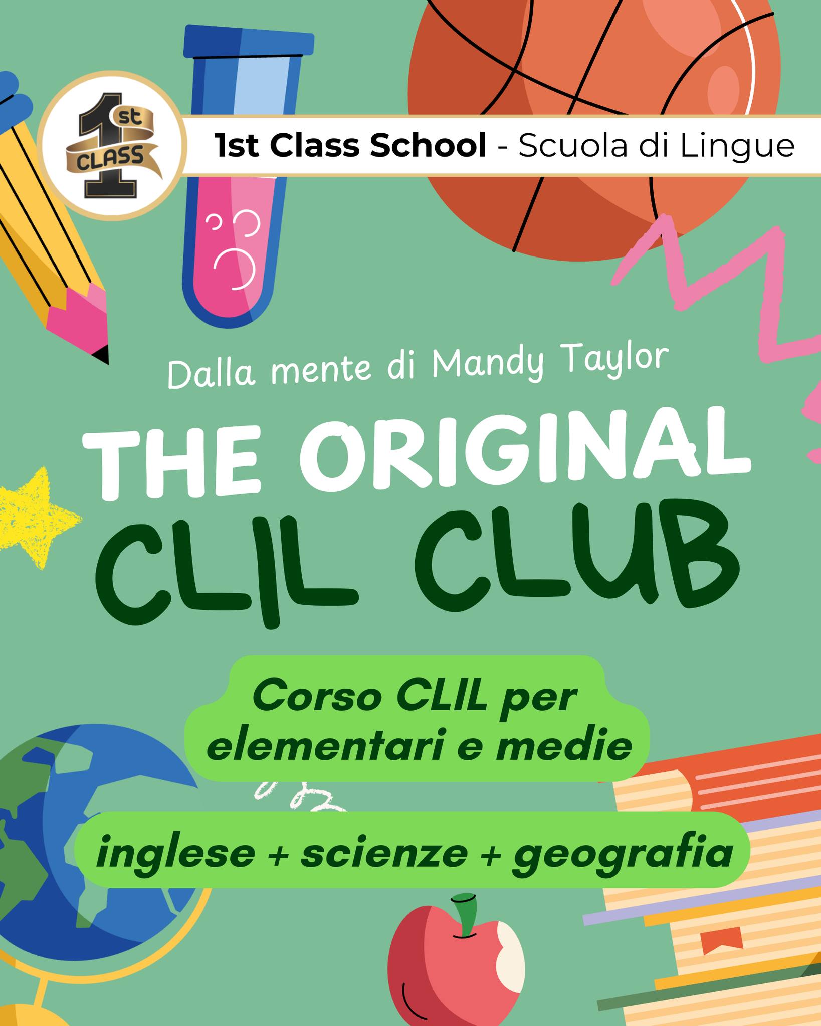 Ritorna l' "Original CLIL CLUB"!
3 progetti di scienze e geografia trattati in inglese. Un modo unico e speciale per avvicinarsi all'inglese in maniera naturale.
Se tuo figlio è curioso e vuole imparare di più, se ha difficoltà con l'Inglese scolastico... questa è la sua occasione!
Esperimenti, storie e approfondimenti saranno la chiave di ogni progetto che porterà i ragazzi ad approfondire le loro conoscenze a 360°.