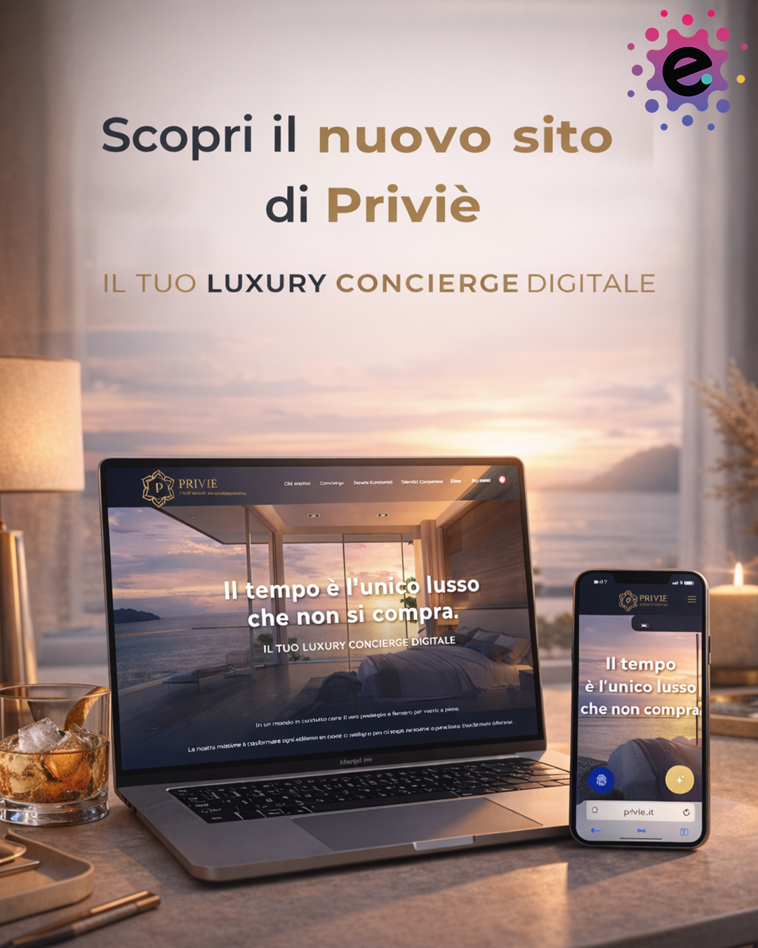 ✨ Progetto completato: Priviè! Una nuova esperienza digitale ✨
Siamo orgogliosi di aver collaborato con Priviè.it, Luxury Concierge Digitale, per la realizzazione del nuovo sito web e della mobile app.
Un progetto costruito su misura, dove eleganza, tecnologia e user experience si incontrano per offrire un servizio esclusivo, fluido e accessibile da ogni dispositivo.
Dal concept alla realizzazione, abbiamo lavorato per trasformare la visione di Priviè in una piattaforma digitale all’altezza del lusso che rappresenta, curando ogni dettaglio: design, performance e navigazione mobile-first.
👉 Il risultato?
Un ecosistema digitale che valorizza il tempo, l’esperienza e l’eccellenza.
🔗 Scopri il progetto su www.privie.it
—
Priviè – Il tuo Luxury Concierge Digitale
Il tempo è l’unico lusso che non si compra.
📲 Contattaci per il tuo progetto digitale
📧 info@easy-ware.it
🌐 www.easy-ware.it
#Priviè #LuxuryConcierge #WebDesign #MobileApp #DigitalExperience #LuxuryDigital #UIUXDesign #SitiWebPremium #AppDesign #InnovazioneDigitale #EsperienzaUtente #EasyWare #ProgettiDigitali #DesignElegante #TechAndLuxury