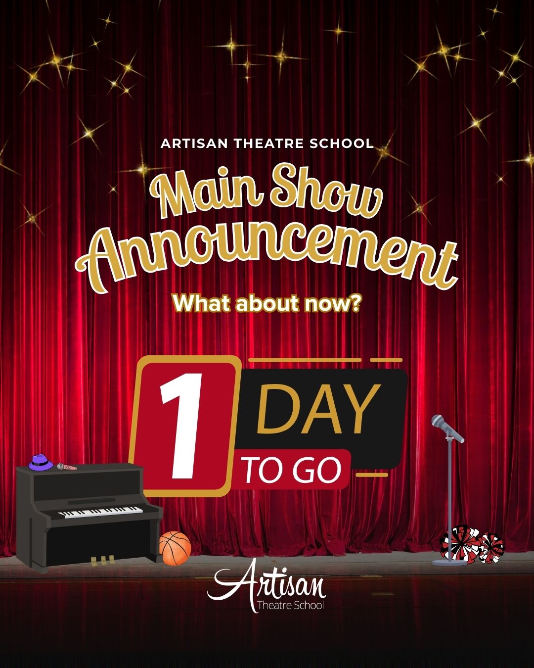👀 What about now… have you guessed it yet? 👀
Tomorrow, we finally reveal our next production and it’s going to be a BIG one.
If you love:
✨ Big dance numbers
✨ Iconic songs
✨ High-energy performances
✨ Huge cast moments
…you are going to LOVE this show 🎭
⏰ Reveal tomorrow – Saturday 14 February
#Tomorrow #ShowReveal #ArtisanTheatre #MusicalTheatre #StageReady
