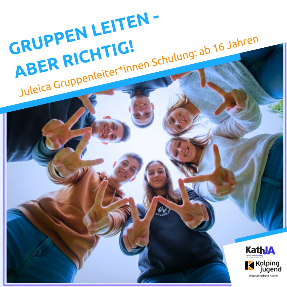 Juleica Gruppenleiter*innen Schulung für Jugendliche ab 16 Jahre
(bis 21 Jahren)
Herbst-Kurs 2026
In Kooperation mit der @kathja_mghs
▪Du bist bereits ehrenamtlich tätig?
▪Du möchtest Verantwortung übernehmen?
▪Du willst fachliches Gruppenleiter*innen Wissen erhalten?
Um eine Gruppe zu leiten, braucht es mehr als nur ein paar gute Spielideen und etwas Zeit...Wir geben dir das nötige fachliche Know-How und machen dich fit für die Arbeit mit Kinder- und Jugendgruppen.
*ANMELDUNG* und mehr Info's über unsere Website (Link in Bio)
https://www.kolpingjugend-dv-aachen.de/event-details/juleica-gruppenleiter-innen-schulung-fur-jugendliche-2026-1
#katholischejugendarbeit #juleica #gruppenleiter #gruppenleiterin #schulung #weiterbildung #kolping #jugendarbeit #jugendgruppen #mönchengladbach #bistumaachen #katholischejugendarbeit