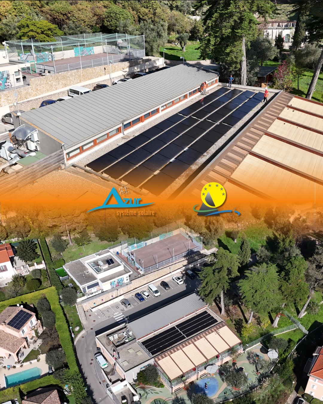 Crèche "Les Petits Pas" à Eze: Le timing solaire parfait.
Pourquoi le solaire est-il idéal pour une crèche ?
Parce que l'activité bat son plein quand le soleil brille ! A la crèche "Les Petits Pas", nous avons installé 48 panneaux photovoltaïque pour synchroniser la production d'énergie avec les besoins des enfants et du personnel.
L'objectif était double:
L'autonomie: Couvrir une grande partie des consommations diurnes (chauffage, climatisation, cantine).
L'intégration: Respecter le cadre prestigieux d'Èze avec une pose soignée qui s'inscrit dans les lignes du bâtiment.
Une énergie locale et vertueuse pour accompagner les premiers pas des tout pis.