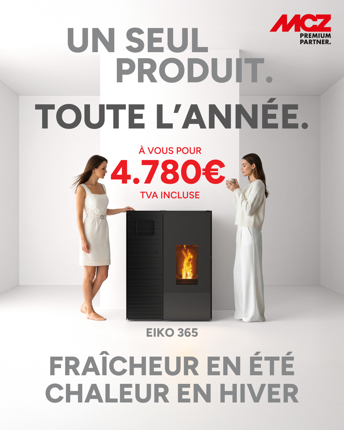 🔥 Chaleur en hiver et fraîcheur en été avec un seul produit ?
EIKO 365 est le premier poêle à granulés @mcz.france capable de chauffer en hiver et de rafraîchir en été. Un design intelligent qui associe dimensions compactes et style moderne à une technologie avancée, avec des systèmes de dernière génération pour un confort tout au long de l’année.
🤩 Disponible dès maintenant au prix de lancement de 4 780 € (TVA incluse).
Nous vous attendons en showroom !