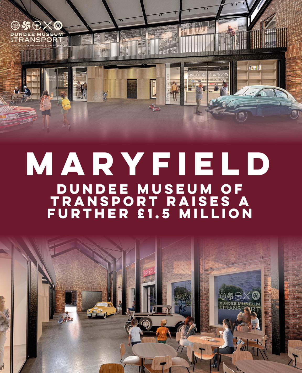 🚨💸 MAJOR ANNOUNCEMENT: We’re delighted to announce that the Dundee Museum of Transport has secured a £1.5 million additional funding boost, taking the total support from the Dundee’s Community Regeneration Partnership support for the Maryfield project to £2.7 million.
This new funding sits alongside £1 million previously awarded by the Scottish Government, bringing confirmed public investment in the project to £3.7 million and allowing the transformation of the historic Maryfield Tram Depot to move into the delivery phase.
The additional funding means refurbishment work can now begin. A main contractor will be appointed to carry out restoration, conservation and fit-out works to the 1901 and 1913 sections of the building, which will form the core of the new museum.
These works are expected to take around 12 months to complete and will deliver a building ready to welcome visitors.
Redevelopment of the wider Maryfield site will continue in stages, supporting sustainable growth over time.
The museum has been based at Market Mews since 2014, operating from temporary premises while plans for a permanent home were developed.
The move to Maryfield will finally provide the space and setting needed to tell Dundee’s transport story on a much larger scale.
Alongside this funding, we will continue fundraising to support later phases of the project, including landscaping, new permanent exhibitions, and restoration of the 1920 section of the building.
Subject to continued fundraising success, we are working towards opening our new home in the first half of 2027.
Thank you to everyone who has supported the museum so far – this additional funding marks a huge step forward, and there is much more still to come.