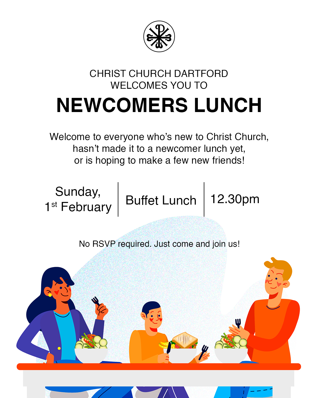Join us for a Newcomers Lunch this Sunday! ✨ #dartford #trychurch #dartfordcommunity #christchurch #comeandsee #churchlunch