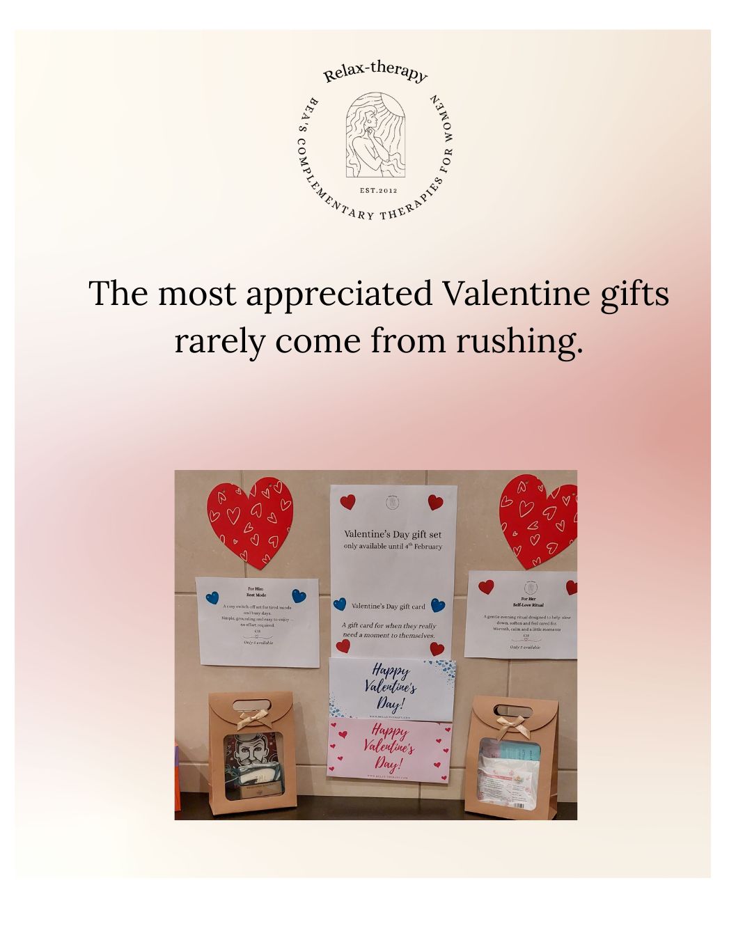 The pressure to “find something impressive” often leads to gifts that look good but don’t land.
What people remember isn’t the object — it’s how they felt.
Gift cards and self-care sets offer something people genuinely use: time to slow down and be looked after.
Available now if you like to keep things simple.
Thoughtful doesn’t have to be complicated.
#giftset #giftcard #giftrelaxation #giftcare #Purley