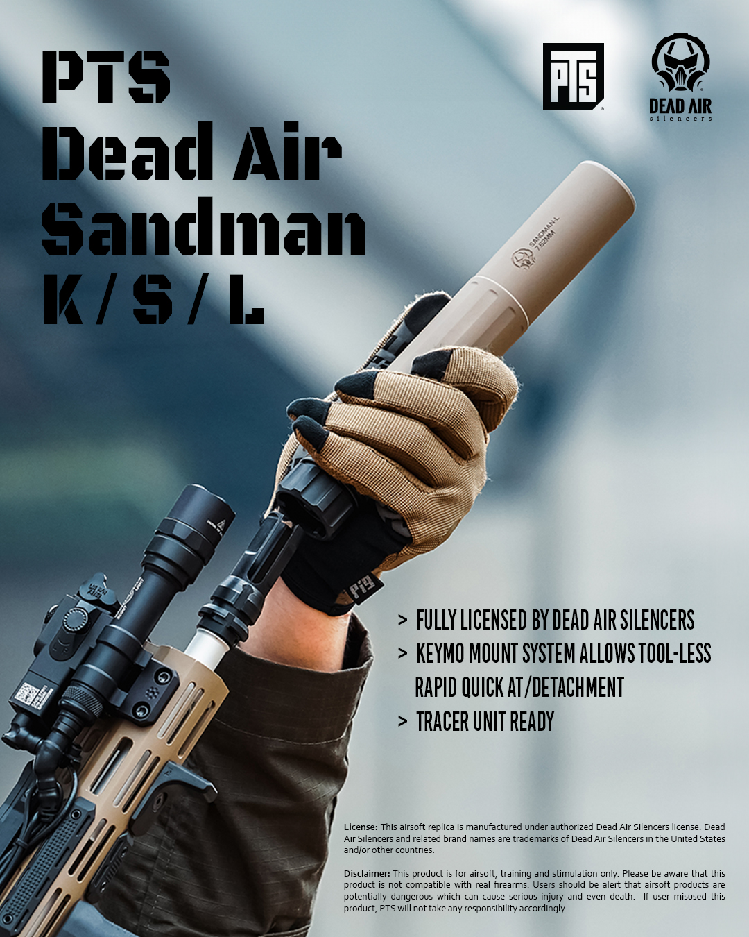 PTS is proud to present the official airsoft version of the legacy Dead Air Sandman™ silencer.
Known for its extreme durability and iconic aesthetic, we’ve brought that same uncompromising spirit to the airsoft market. Featuring the signature Key-Mo mount system and authentic engravings, this is the final piece your rifle build has been waiting for.
Don't forget to check out the Sandman and the full lineup of PTS Dead Air products in person during SHOT Show 2026 at the PTS booth #43726.
#ptsdeadair #sandman #silencer #airsoft
