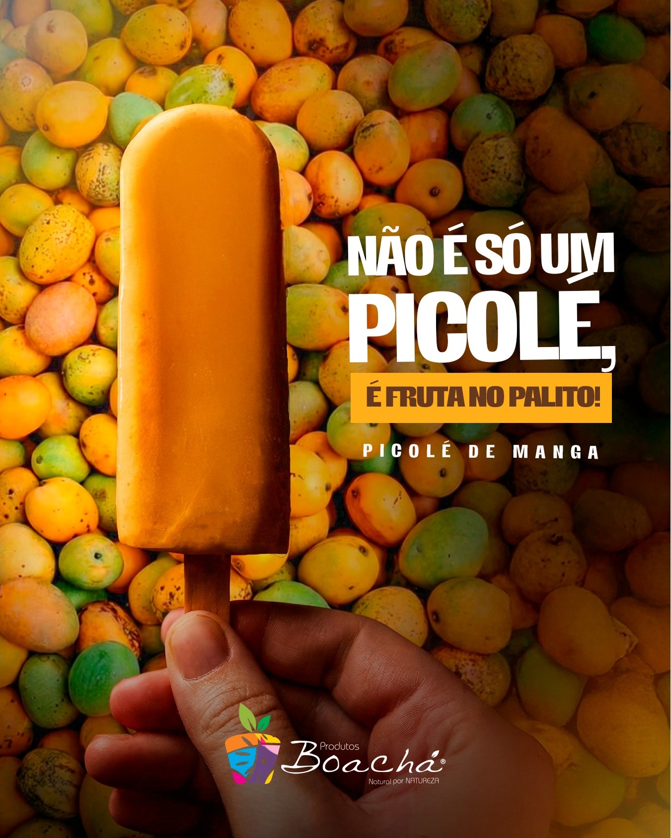 Feito com fruta de verdade, nosso picolé de manga é perfeito para os dias quentes. Experimente! 🥭
#ProdutosBoachá #Boachá #NaturalPorNatureza #Picolé