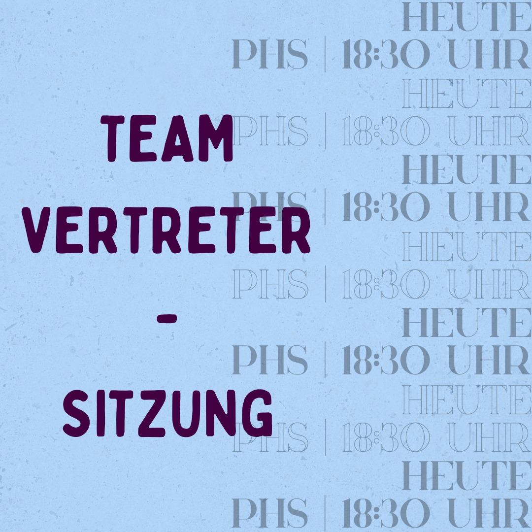 Heute findet unsere Teamvertreter-Sitzung statt, ihr seid alle ganz herzlich eingeladen.
#teamunitedonice #fürdiewertedeslebens