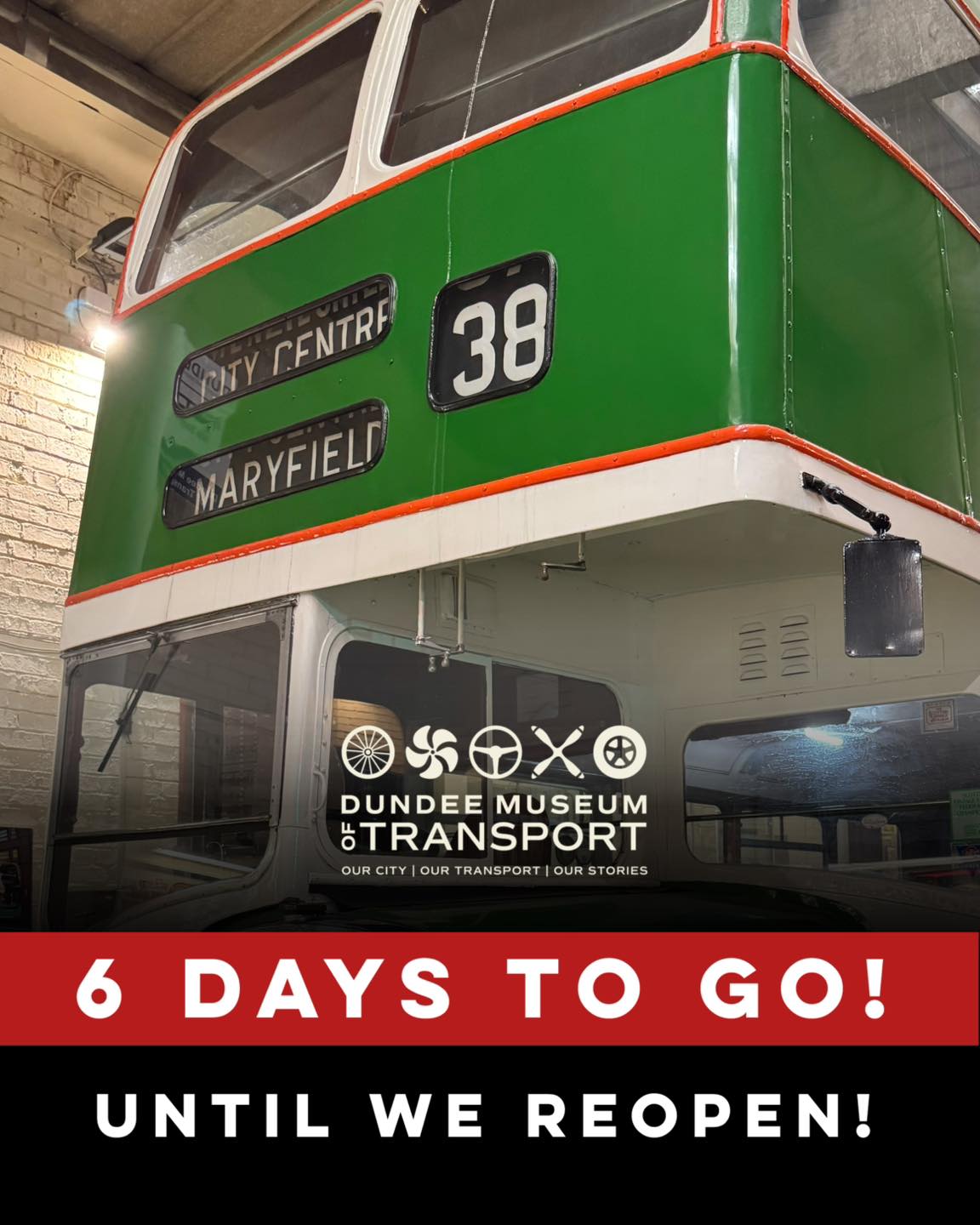 🚌❤️ We are 6 days away from reopening the doors to the Dundee Museum of Transport, and the countdown is well and truly on as we get ready to welcome visitors back for another season.
One of our newest additions and already a firm favourite, our Dundee Corporation bus tells a powerful story of everyday life in the city – the journeys, routines and moments that once filled Dundee’s streets.
👋 Dundee Museum of Transport reopens on February 1st and is open Friday to Monday, 10am - 4.30pm.