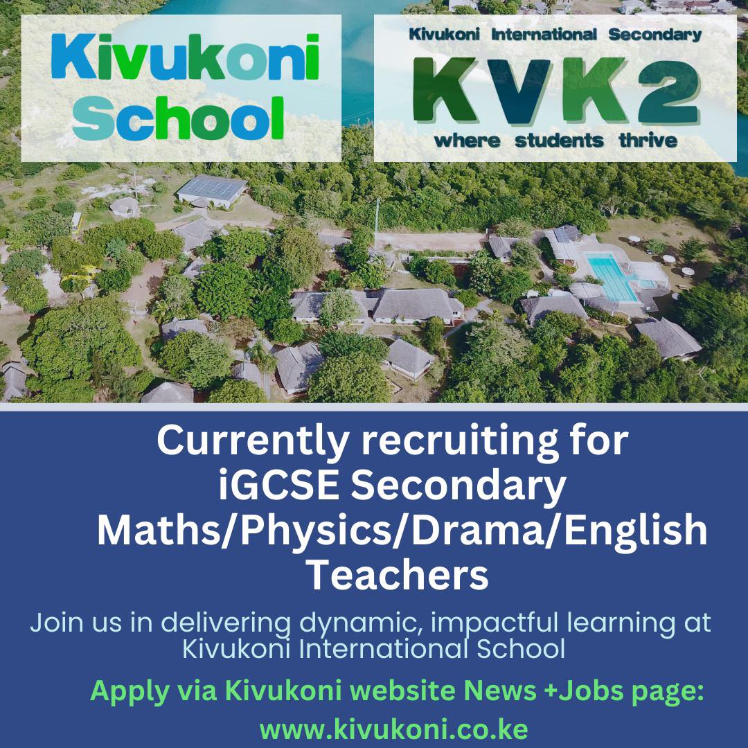 Interested in impactful teaching in a thriving learning community?
We are currently recruiting for September 2026.
Experienced GCE teachers please apply via links on website.
#internationalschoolskenya #realeducationmatters #healthylifestyles #healthyenvironment #kilificounty #Kivukonisecondary #teamspirit #KVK2 #localrootsglobalreach #whereteacherslovetoteach #whererstudentsthrive