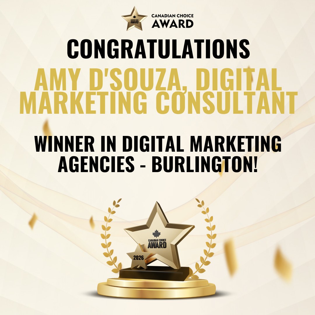 Exciting News!
I’m thrilled to share that I’ve been named a 2026 Canadian Choice Award Winner in the category of Digital Marketing Agencies , Burlington, ON! 🏆
This award recognizes businesses that stand out through excellence, dedication, and impact, and I am truly honoured to be selected among so many exceptional companies. Winners are chosen based on reputation, customer satisfaction, quality of service, and community contribution...all areas I am passionate about in my work.
Being recognized in this way is a meaningful milestone as I continue to help businesses grow their online presence, drive results, and achieve success through digital marketing. It’s a fantastic way to start 2026, and it motivates me to deliver even more value to my clients this year.
A huge thank you to my clients, collaborators, and community for trusting me to elevate their brands. Your support is what makes this achievement possible!
Here’s to an exciting year ahead full of growth, creativity, and meaningful impact!
#CanadianChoiceAwards #DigitalMarketing #BurlingtonON #BusinessExcellence #MarketingStrategy #ClientSuccess #EntrepreneurLife