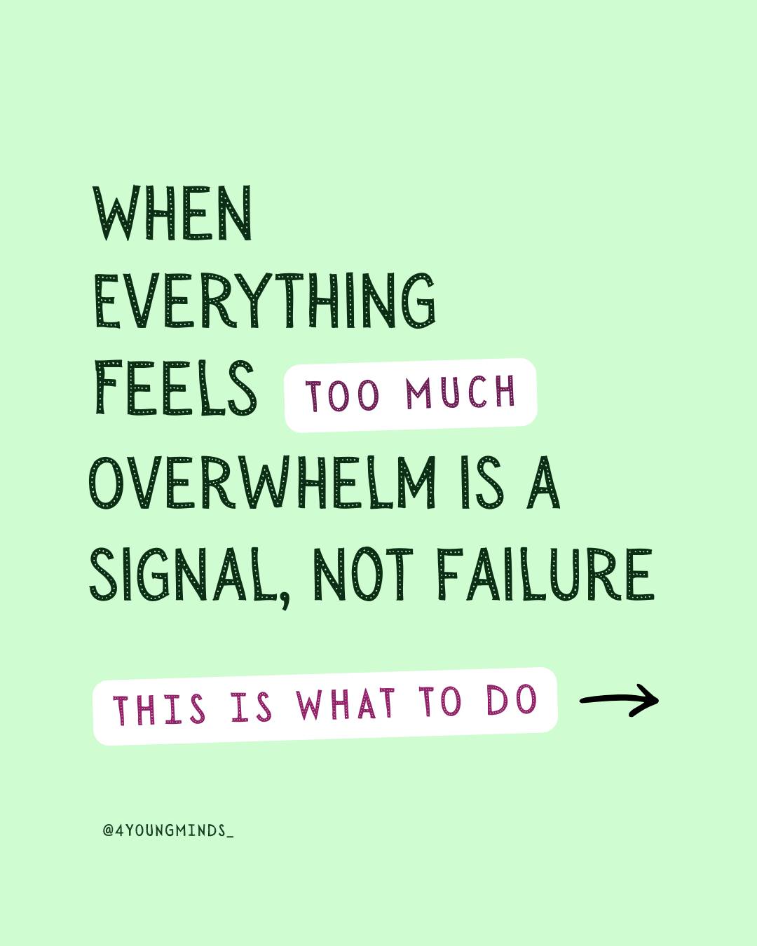 When everything feels too much…
Overwhelm is a signal — not a failure. 💛
💬 Which of these helps you the most when you feel overwhelmed?
Save this for when you need it 🌱
#4youngminds #mentalhealthsupport #mindovermatter #overwhelmed #youngpeople