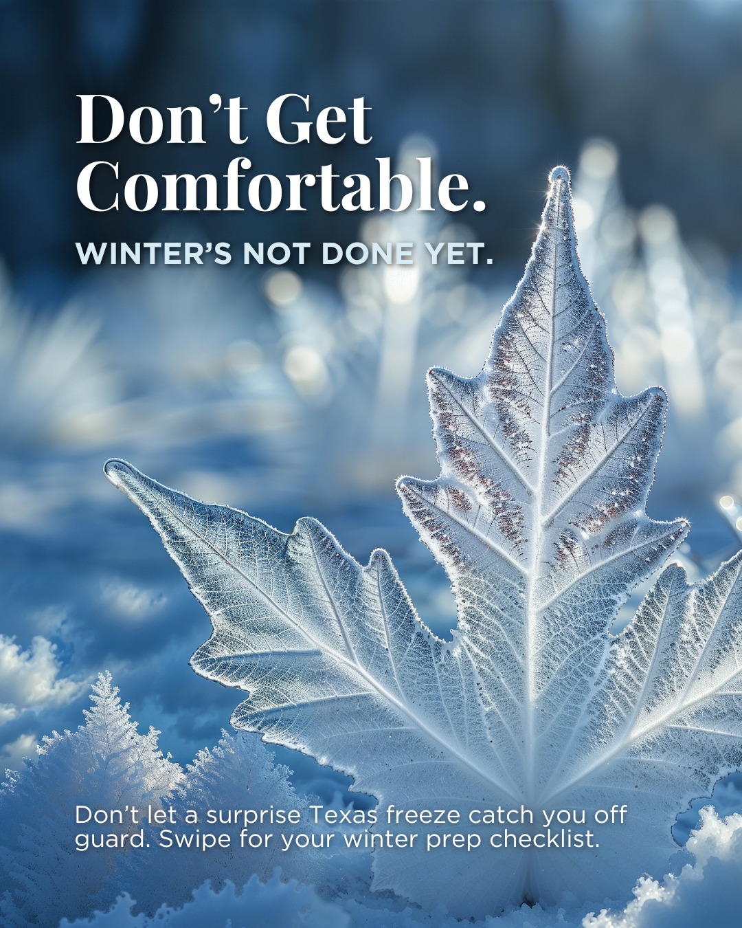 Don’t Get Comfortable. Winter’s Not Done Yet. ❄️
Texas might be wrapping up January, but winter still has plans 🧊
Another freeze could hit this weekend, and let’s be real, Texas isn’t exactly winter-ready 😅
I’ve got you. I pulled together a quick Winter Prep Checklist to help you protect your home, pipes, and peace of mind 🏠✨
📲 Swipe to save it or send to someone who needs the reminder 😉
Stay ready, stay warm, and stay safe 🔥🧤
#TexasWeather #TexasFreeze #WinterPrep #HomeMaintenance #ColdWeatherTips