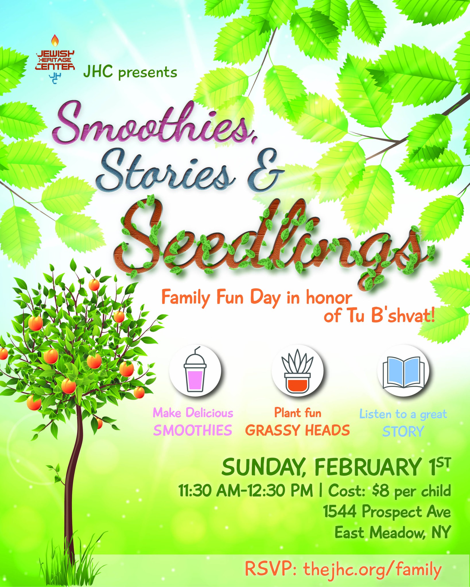 Just Announced: Our Next Family Fun Day! 🌱
Celebrate Tu B’Shvat with smoothies, stories, and hands-on planting fun for everyone!
Limited space is available. Save your spot now! 📢
Sign up here: https://www.thejhc.org/family
