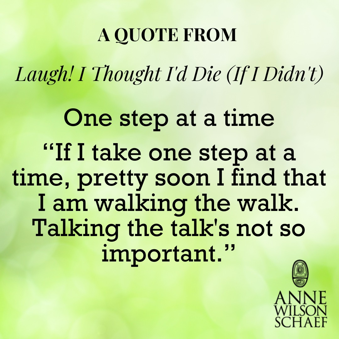 If I take one step at a time, pretty soon I find that I am walking the walk. Talking the talk's not so important. #onestepatatime #onedayatatime #recovery #WalkingTheTalk