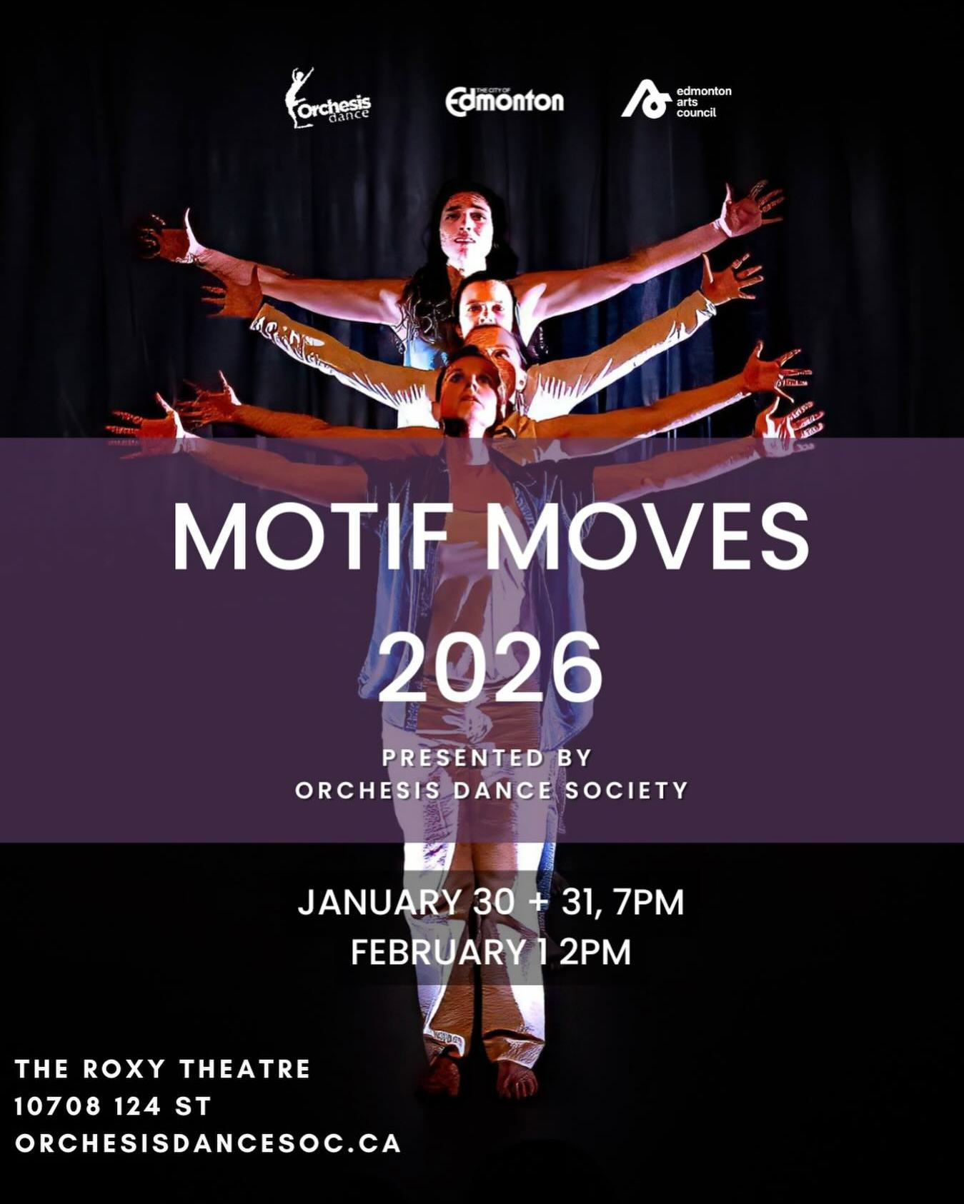 We have dancers in two different pieces in this year's Motif Moves show! We are so excited to be able to share a new work by @brookeleifso.
MORE EXCITING NEWS! For the first year ever, the Motif Motives show will be ASL interpreted, as well as there will be ASL interpretation in the lobby. We want to thank Orchesis for working with us so closely to make the entire process more accessible to Deaf dancers.
@orchesisdanceyeg presents Motif Moves, a curated collection of dance art themed around Chrysalis: a period of growth, transformation and development before emerging into something new. Our dance art will unravel from its cocoon to the community in 3 live performances.
Other choreographers include: Sophie Arab, Jessica Baudin-Griffin, Andrea Fitzgerald, Janita Frantsi, Kathleen Hughes, Jason Romero (Romero Dance Collective), Miranda Stahn, and Eric Awuah (AYA Collective).
There are 3 opportunities to see this performance: January 30th & 31st at 7pm, and February 1st at 2pm. All performances will be held at @roxy124street and tickets can be purchased from their website linked here: https://theatrenetwork.ca/events/motif-moves/
#disableddancer #neurodivergent #deafdancer #mobility #everybodycandance #movement #improv #accessinthearts #integrated #collaboration #collective #cripart #madart #yegdance #dancefloor
ALT TEXT: Dark promotional poster for Motif Moves 2026 featuring multiple dancers layered vertically with arms outstretched, creating a wing-like shape. Text lists January 30–31 and February 1 performances at the Roxy Theatre, presented by Orchesis Dance Society.