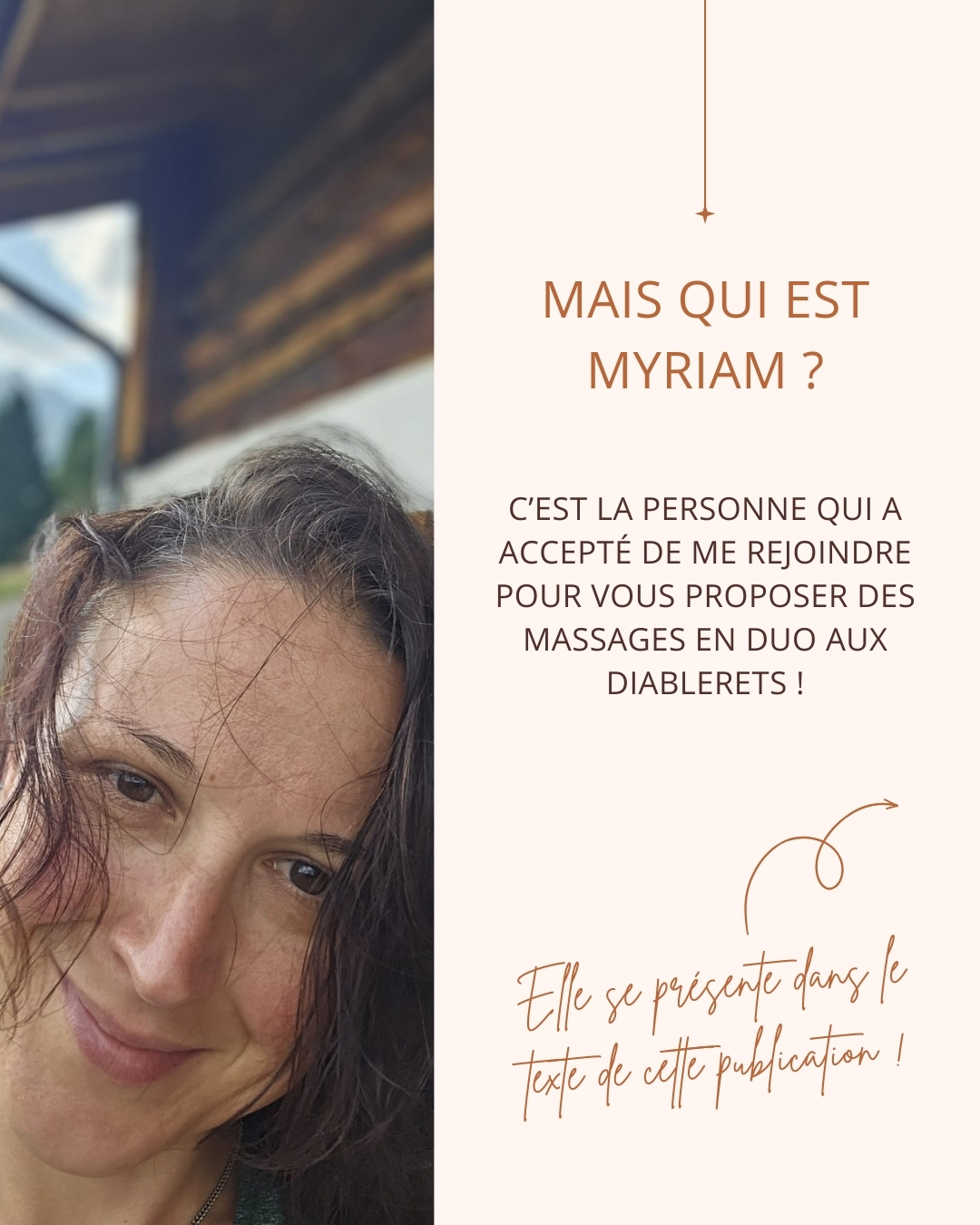 Mais qui est Myriam Burnier qui a accepté de me rejoindre pour vous proposer des massages en duo aux Diablerets ?
Je m’appelle Myriam.
Depuis toujours, j’ai cette sensibilité particulière qui me pousse naturellement vers l’autre et qui permet aux personnes de se sentir rapidement à l’aise en ma présence.
Animée par l’envie d’accompagner et de prendre soin, je me suis formée au reiki, au massage classique ainsi qu’aux bases d’anatomie, de pathologie et de physiologie, avec le projet de devenir thérapeute. La vie m’a ensuite invitée à mettre ce projet provisoirement de côté, notamment avec la naissance de mes enfants.
La maternité a profondément nourri et affiné ma sensibilité. Aujourd’hui, le moment est juste pour moi de proposer mes services et de revenir à cette vocation qui m’habite depuis longtemps.
En 2025, nos chemins se sont croisés avec Brigitte. Le lien a été immédiat, simple et évident. En janvier 2026, elle me propose cette belle collaboration, que j’accueille avec un immense enthousiasme.
C’est ainsi que je la rejoins pour vous proposer des massages en Duo, dans un espace de présence, de confiance et de douceur.
Je me réjouis de vous rencontrer.
Myriam 💖
Prochaine date, le 14 février, il reste 2 créneaux 🤍
🌸 Massage du corps en duo – durée 1h30
💫 Tarif : 280 CHF pour deux
🕰 Horaires disponibles : 9h-10h30 • 15h15-16h45
📩 Réservations ouvertes – places limitées
Nous nous réjouissons de vous accueillir et de prendre soin de vous.
Brigitte & Myriam 💕
📍 Cabinet Corporelle.ch – Brigitte Borloz – Hameau de la Gare - Les Diablerets
🌐 Réservation en ligne : www.corporelle.ch/reservations
📱 Pour me joindre : +41 77 481 02 85 ou email : info@corporelle.ch
Thérapeute agréée ASCA et RME (selon les soins)
@myriam.oguey
@arcad_lesdiablerets
@diablerets
#saintvalentin
#massageduo
#lesormonts
#vaudbienetre
#detentevaud
#momentadeux
#douceur
#relaxation
#parenthesebienetre
#amourendouceur
#escapadevaudoise
#bienetreaeux
#instantsuspendu
#detenteenfamille