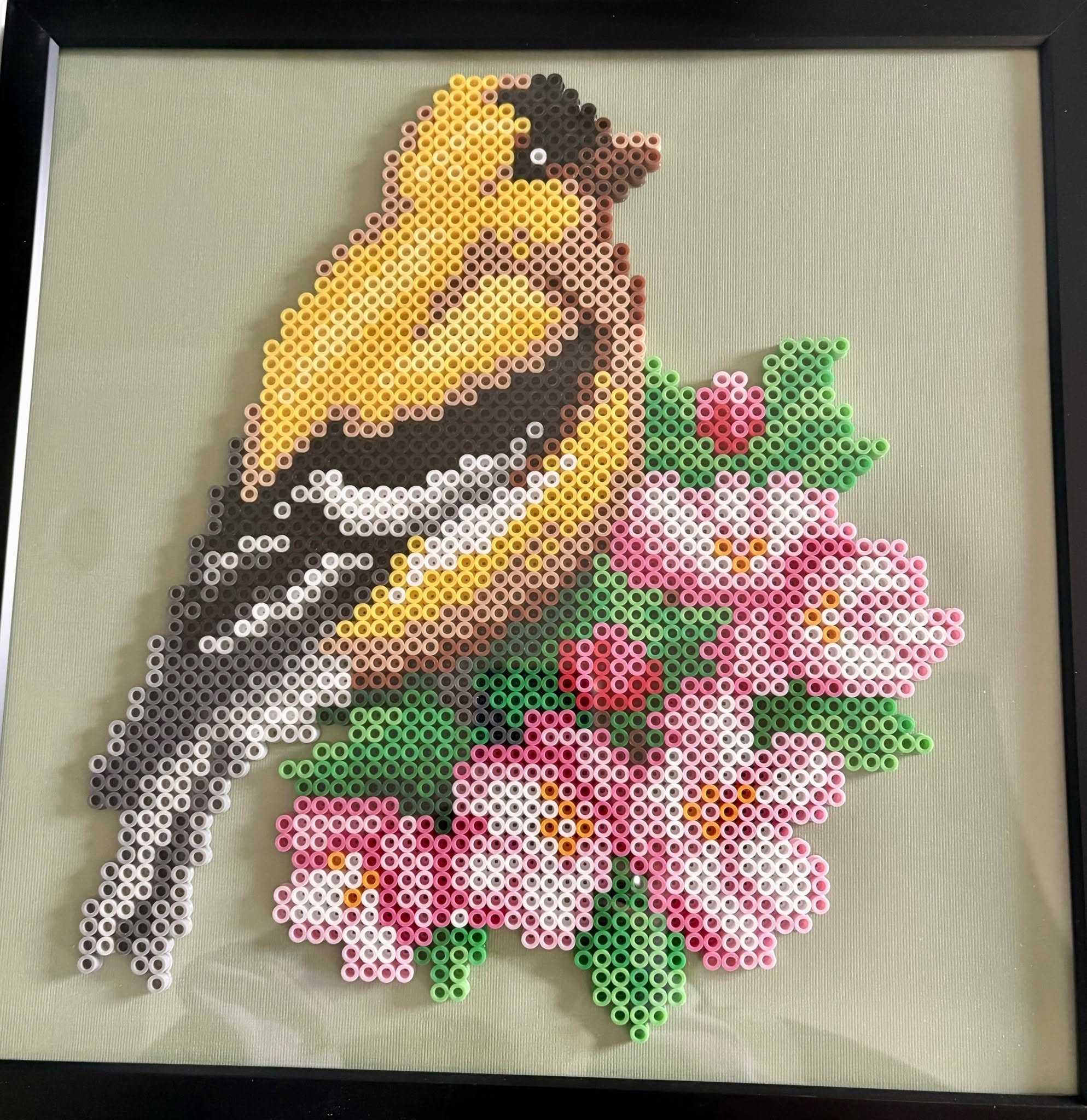 This project contains approximately 2,964 beads and took me 9 hours to complete. The frame size is 12 by 12