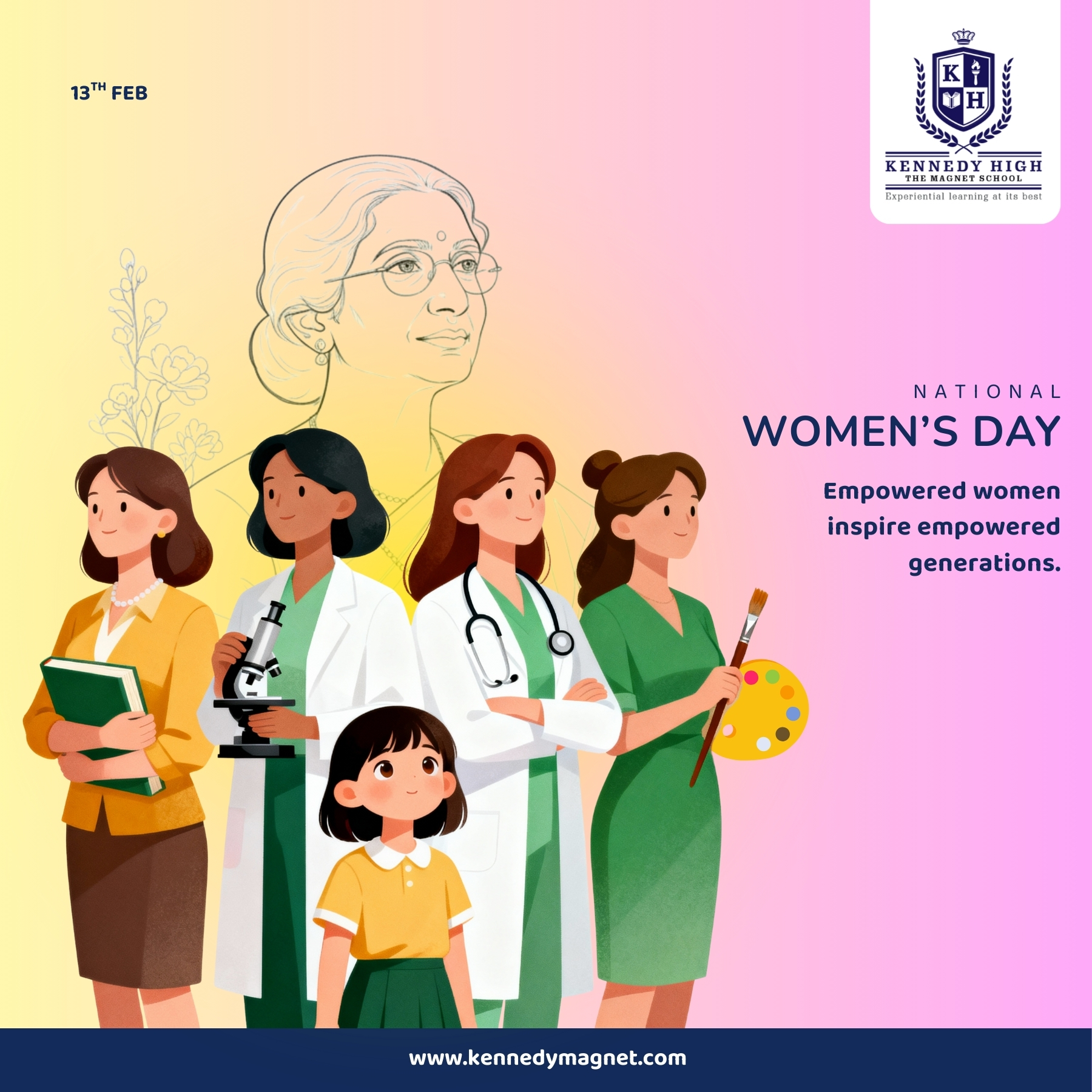 Celebrating the visionary leadership and resilient spirit that define the women within our global community. We empower our female scholars to navigate the complexities of the future with confidence and ethical integrity. Today, we reaffirm our commitment to a world where talent knows no gender boundaries.
#NationalWomensDay #KennedyHighTheMagnetSchool #KennedyHigh #Kukatpally