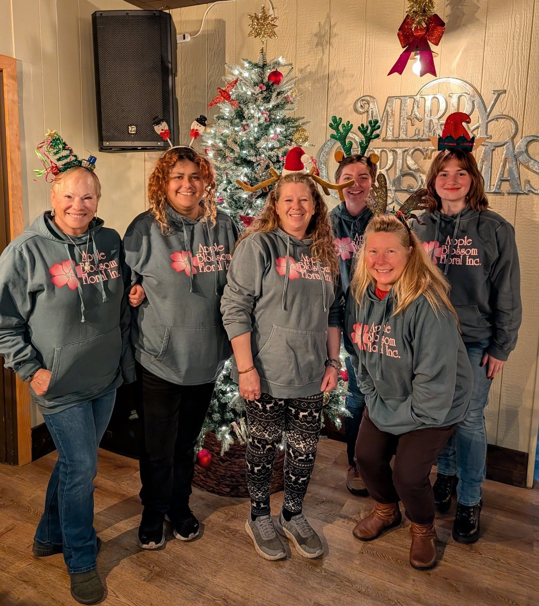 Yesterday I observed poetry in motion at Apple Blossom Floral, Inc. watching the amazing women that I work with on a daily basis get organized,make decisions based on efficiency and have fun preparing for our busiest holiday๐๐It is literally 2 months of planning for 1 full month of deliveries done in 1 day.Your passion, commitment to excellence and humor make the long stressful days worth every minute.I am Honored and Thankful you are Blossoms๐ธ๐ธDenise Lancaster, Elena Gonzalez Mendoza,Scout Wolfe,Anna Glenn,
Sydney Bauer and Janine Raymond