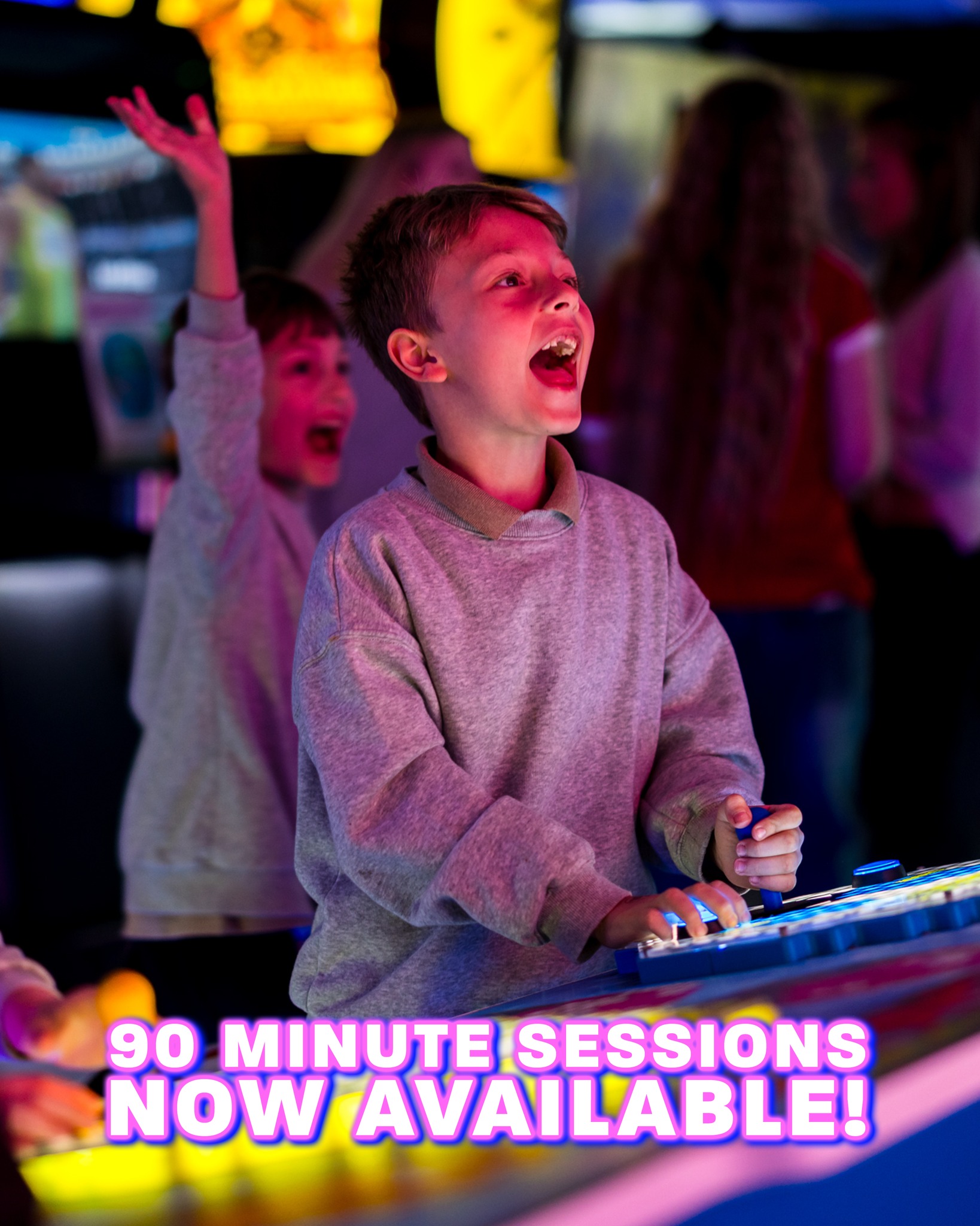 YOU ASKED, WE DELIVERED. 🚀
🚨 90 minute sessions are officially available with no minimum player count. 🚨
Riding solo, date night, family get-together? 90 minutes is available for you.
🕒 60 minutes: £12.50pp
🕒 90 minutes: £16.50pp
Mid-game and not ready to quit? Level Up with an on-the-day upgrade for just £4! 💸
#Arcade #Gaming #RetroGaming #Gamer #VideoGames #Nostalgia #ArcadeGames #GamingCommunity #SouthamptonArcade #BracknellArcade #FarnboroughArcade #NewburyArcade #NewportArcade #PooleArcade #SwindonArcade #worcesterArcade #ThingsToDoWithKids #familyfun