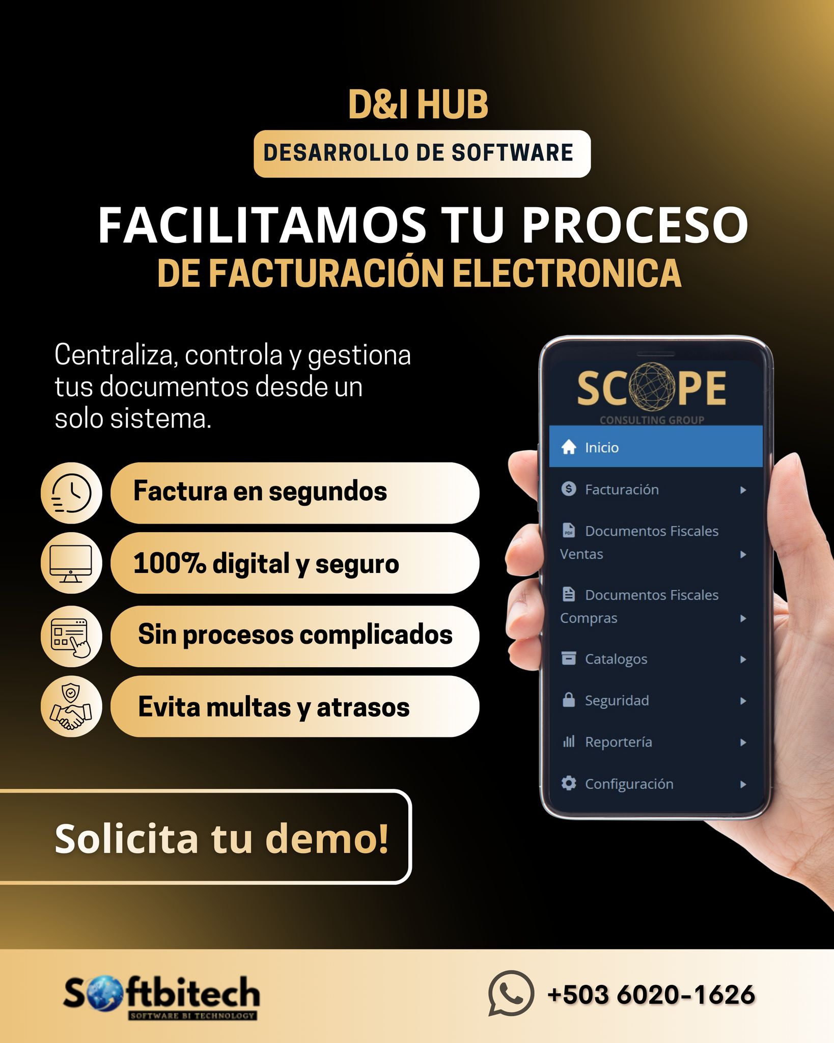 ❌ La falta de control en tu proceso de facturación pone en riesgo tu operación.
Errores, accesos no controlados y retrasos pueden convertirse en sanciones y reprocesos costosos.📈
💡 Gestiona tu información desde una plataforma segura y centralizada.
👉 Solicita tu demo y mantén el control total.
📲 +503 6020-1626